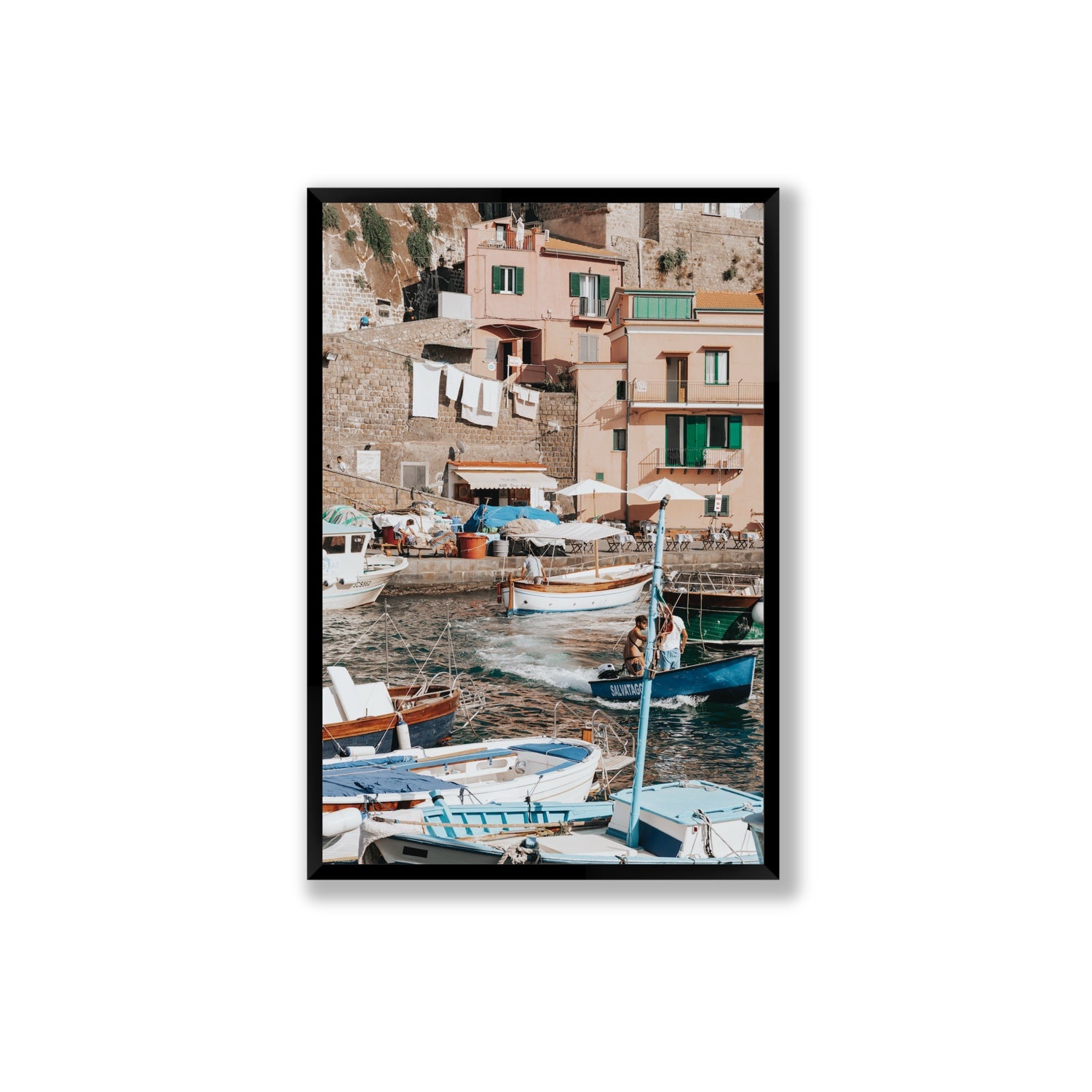 Coastal Carousel fine art print, Sorrento, Italy, Extra Large, Black Frame · Full Bleed, Fine Art Print
