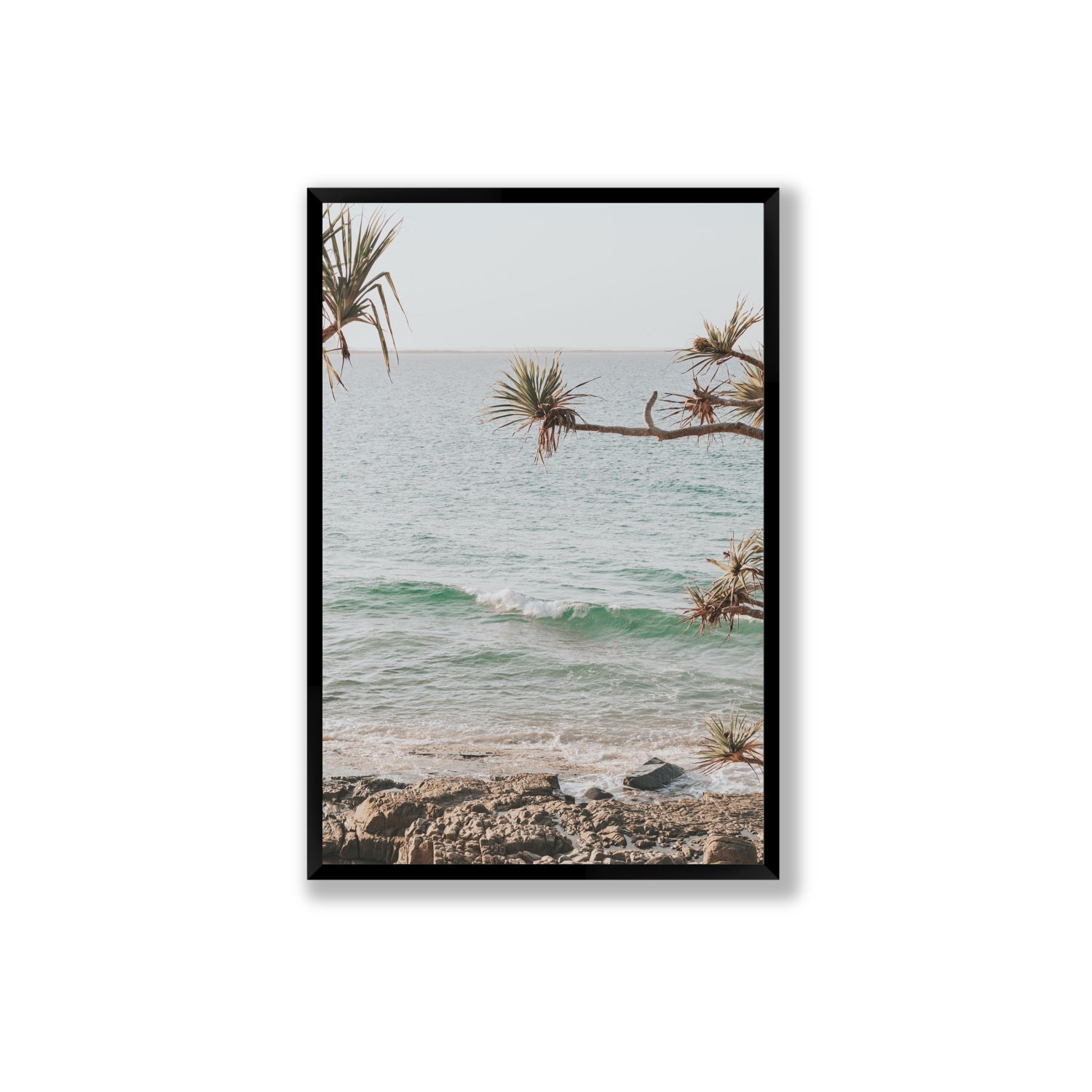 Good Vibrations fine art print, Noosa, Australia, coastal scenes artwork, Extra Large, Black Frame · Full Bleed, Fine Art Print