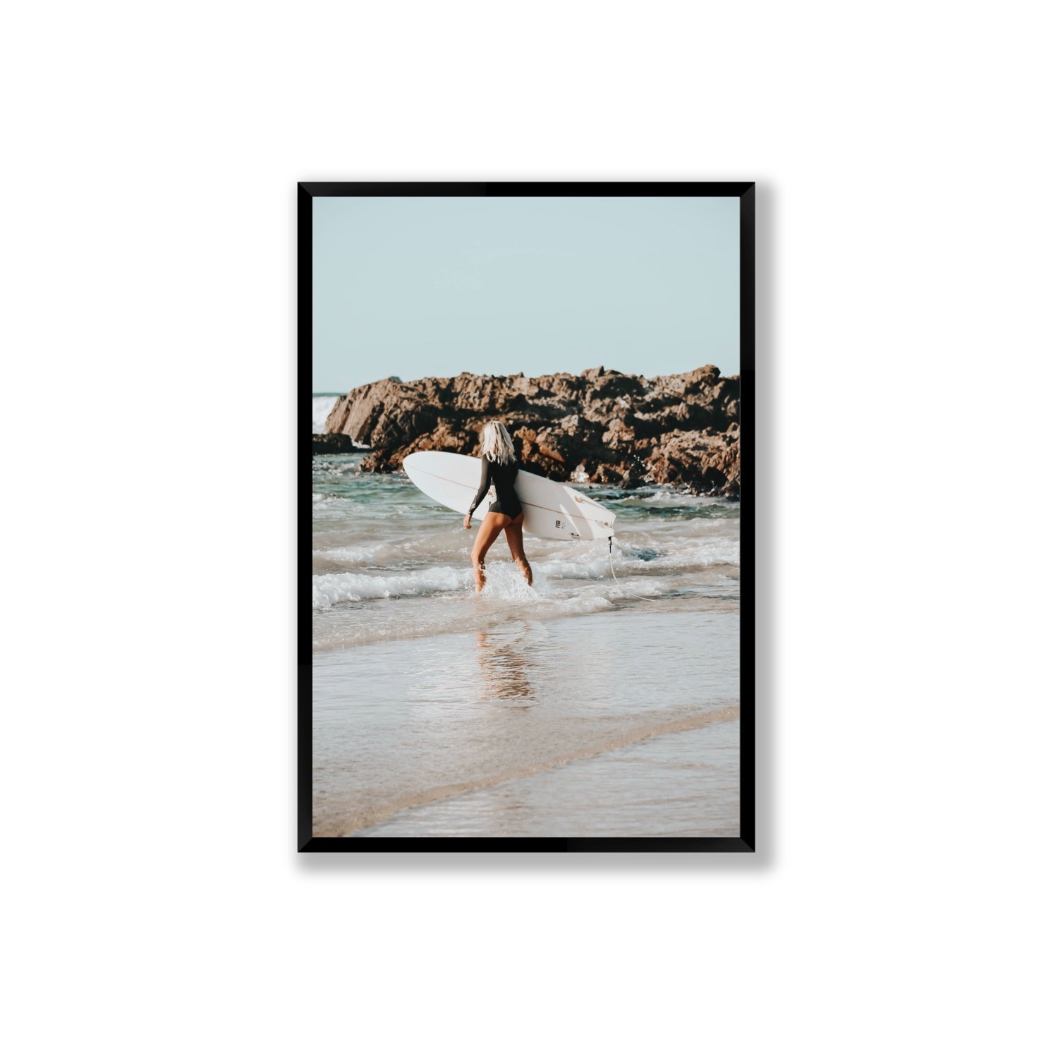 Bethany Byron Bay Surf coastal decor wall art Extra Large full-bleed fine art print in black frame