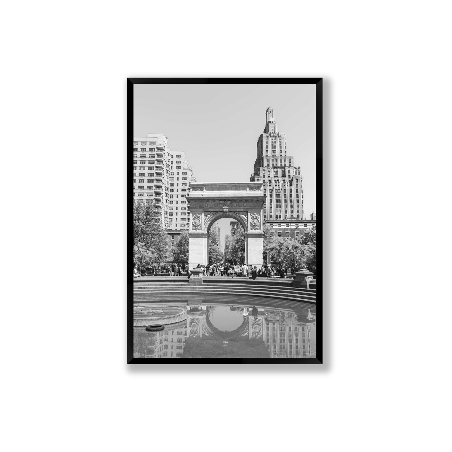 Washington Skyline New York NYC Black & White wall art Extra Large full-bleed fine art print in black frame