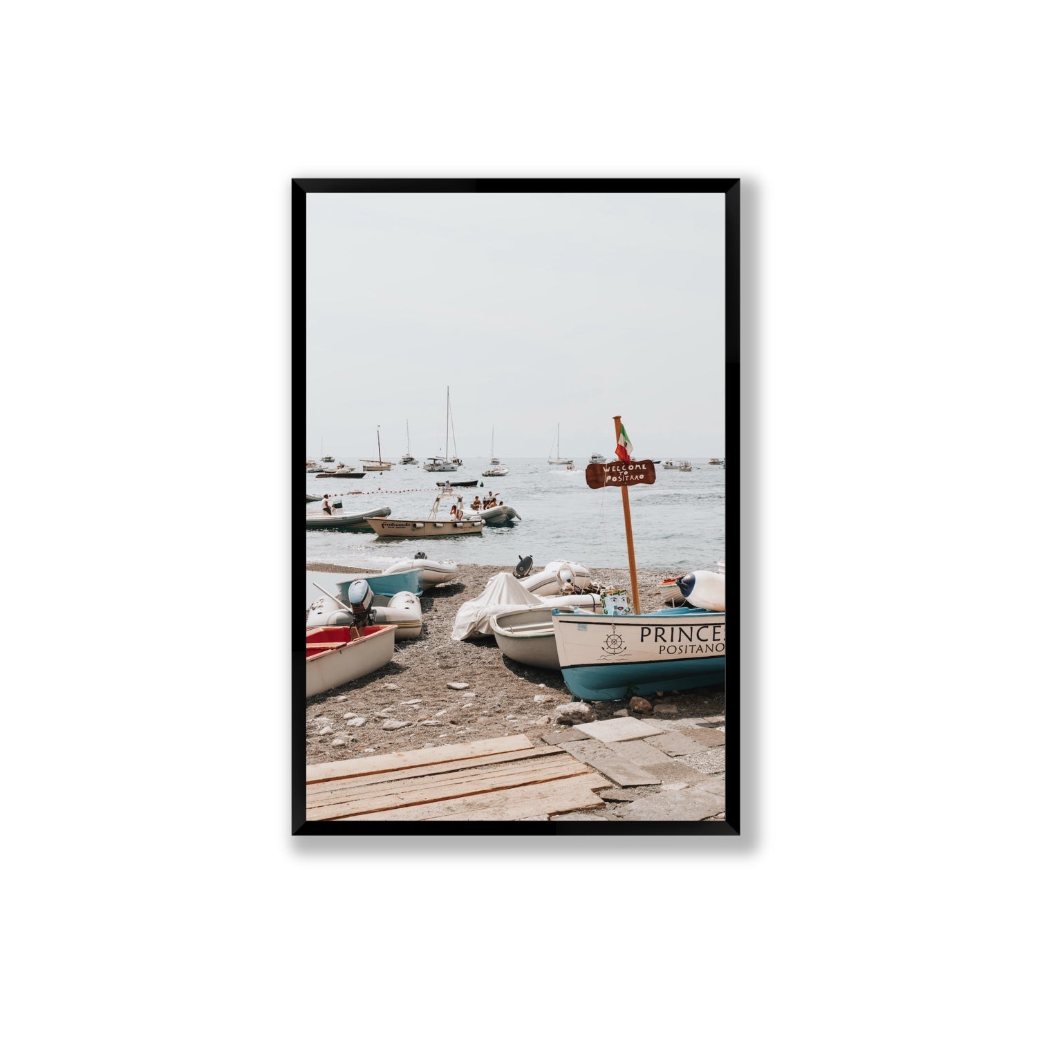 Coming Home fine art print, Positano, Italy, Extra Large, Black Frame · Full Bleed, Fine Art Print