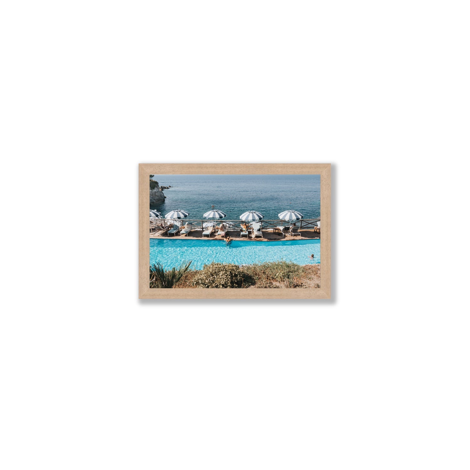Hues Of Blues fine art print, Ischia, Italy, Small, Natural Oak Frame · Full Bleed, Fine Art Print