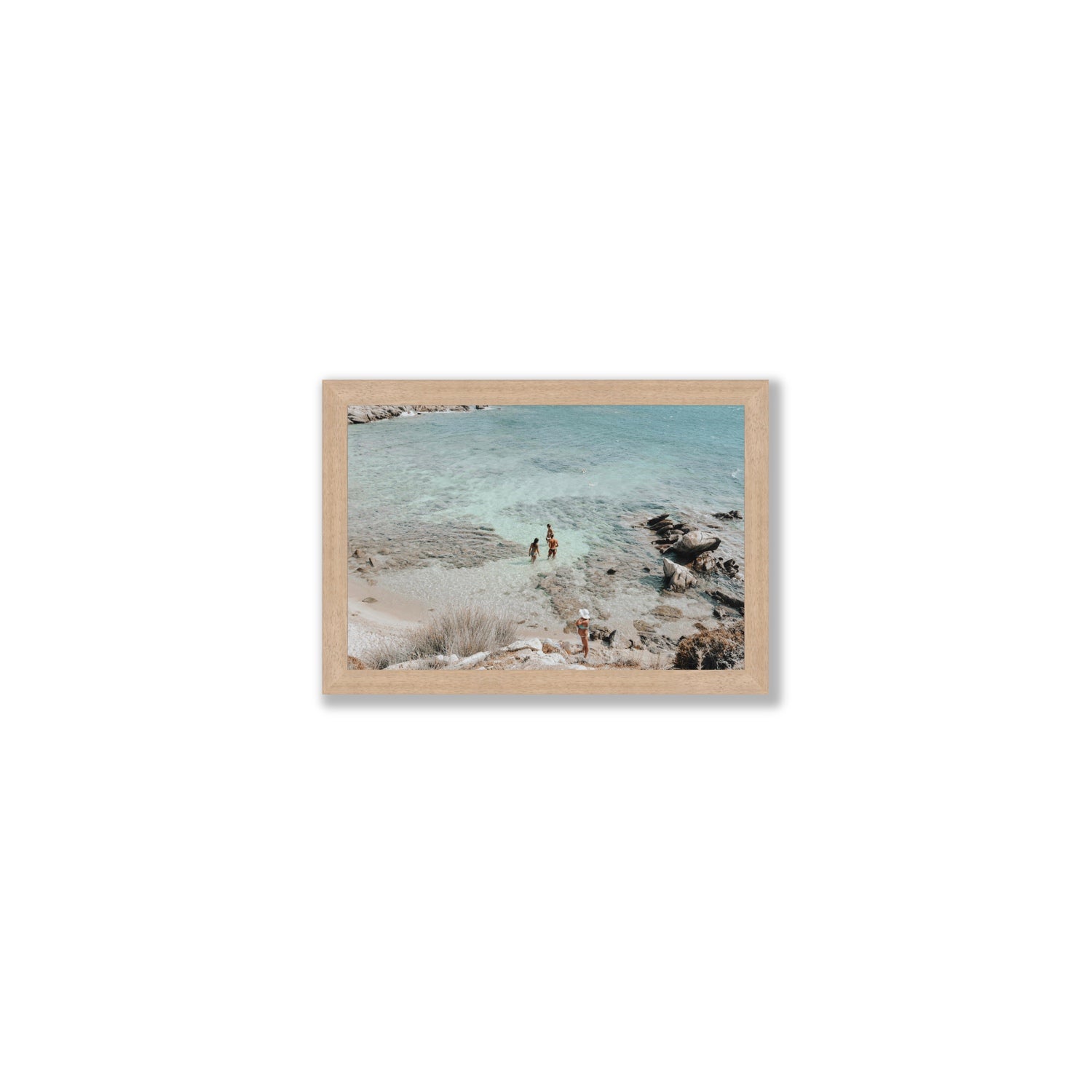 Easy On The Eyes Mykonos Greek island wall art Small full-bleed fine art print in natural oak frame