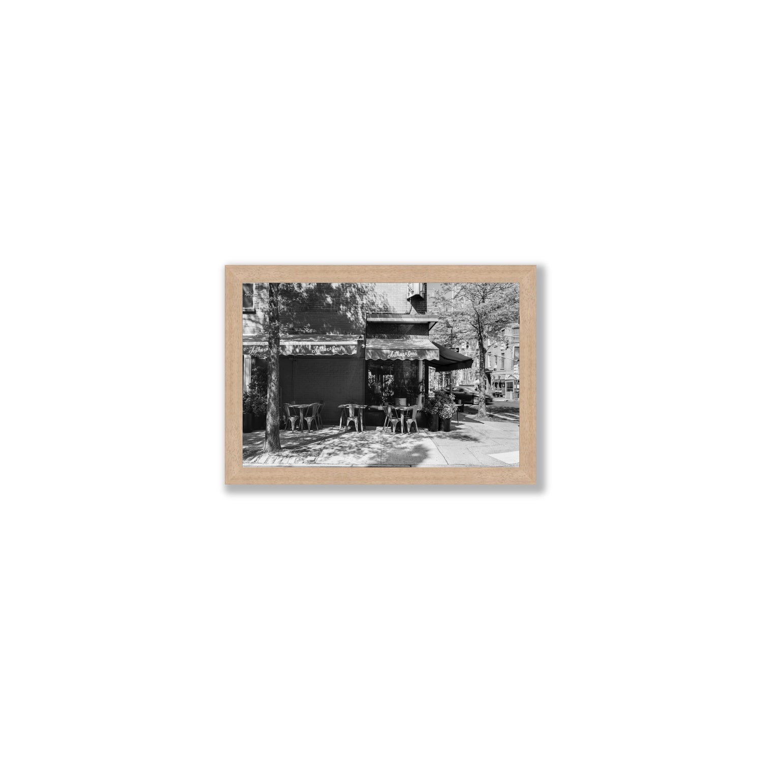Arthur's Corner New York NYC Restaurant wall art Small full-bleed fine art print in natural oak frame