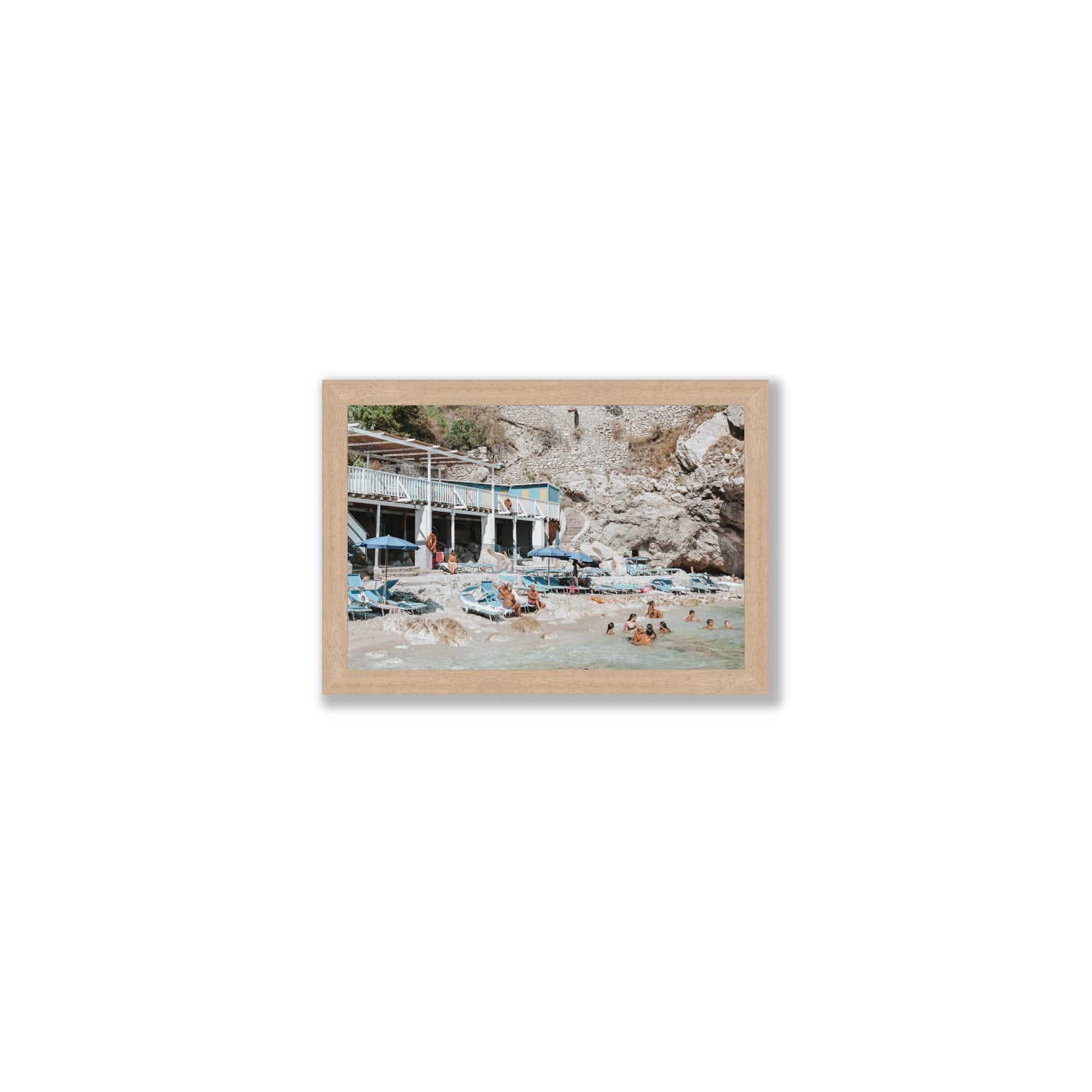 Beachside Bronze fine art print, Capri, Italy, Small, Natural Oak Frame · Full Bleed, Fine Art Print