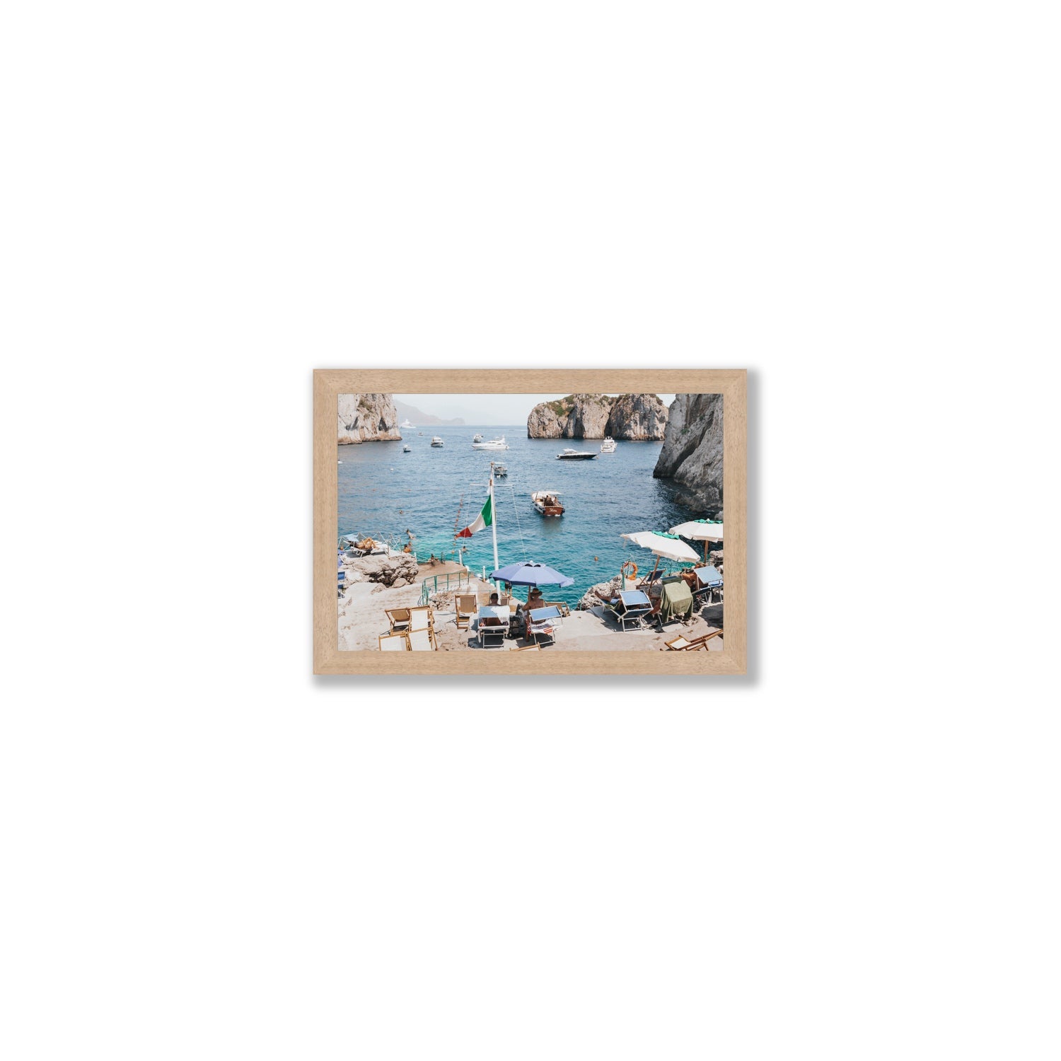 Smooth Sailing fine art print, Capri, Italy, Small, Natural Oak Frame · Full Bleed, Fine Art Print