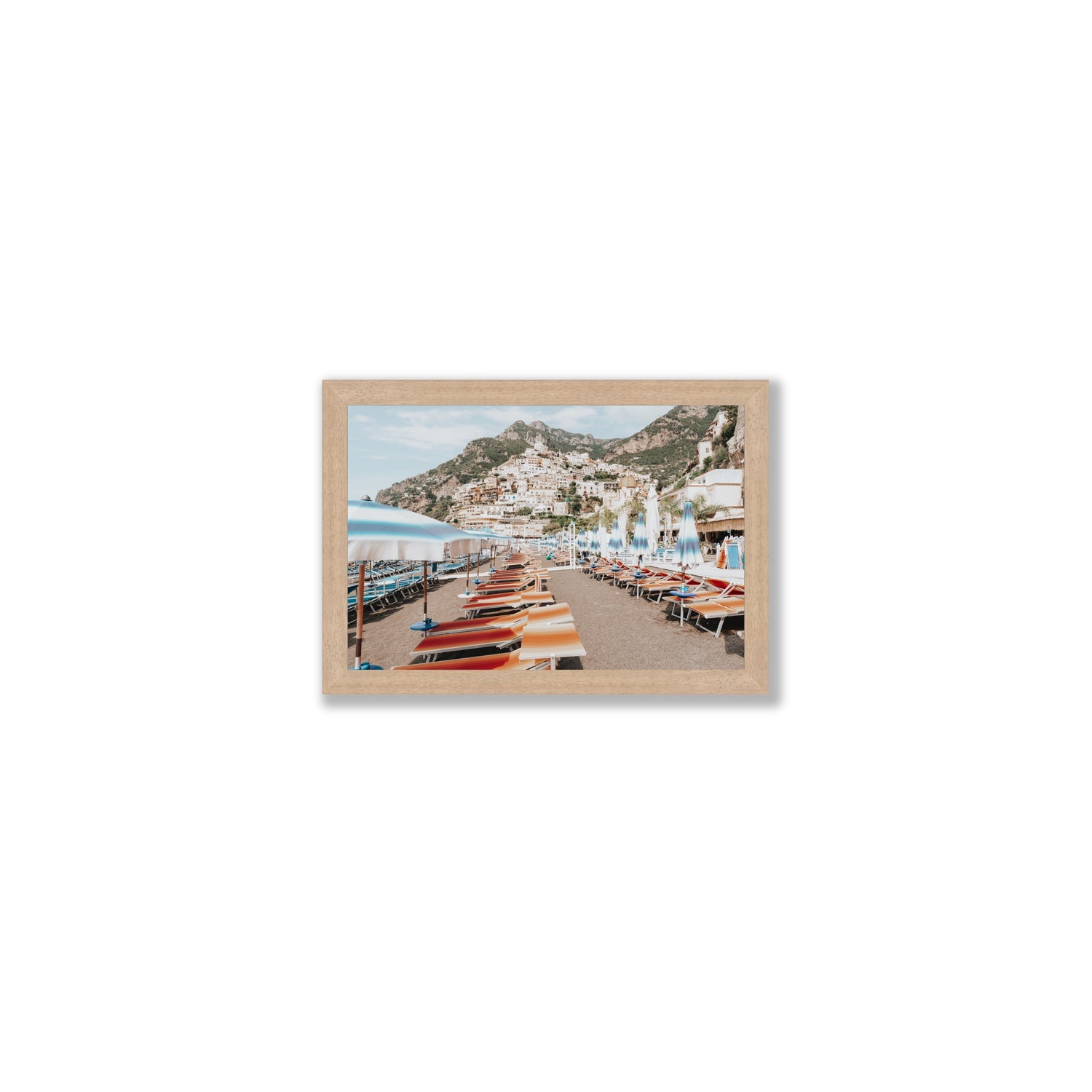 Spiaggia Grande fine art print, Positano, Italy, Small, Natural Oak Frame · Full Bleed, Fine Art Print