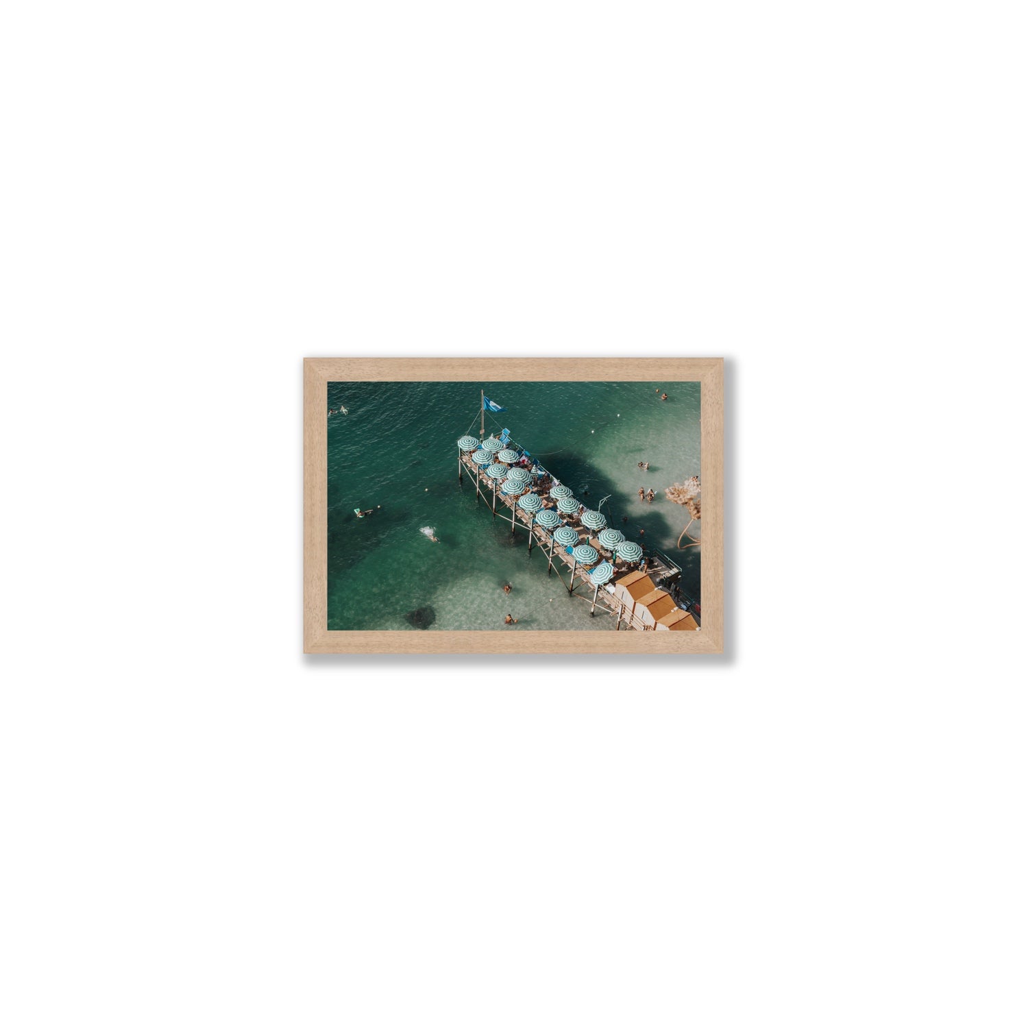 Sorrento Shangri La Sorrento coastal Italian wall art Small full-bleed fine art print in natural oak frame