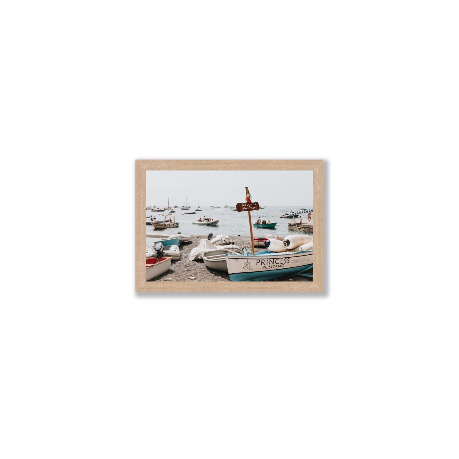 Princess Positano fine art print, Positano, Italy, Small, Natural Oak Frame · Full Bleed, Fine Art Print