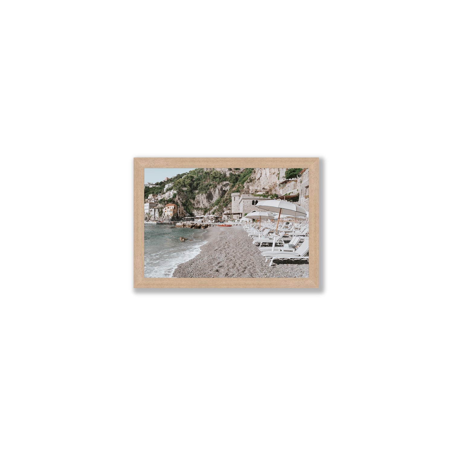 Borgo Santandrea fine art print, Amalfi, Italy, Small, Natural Oak Frame · Full Bleed, Fine Art Print