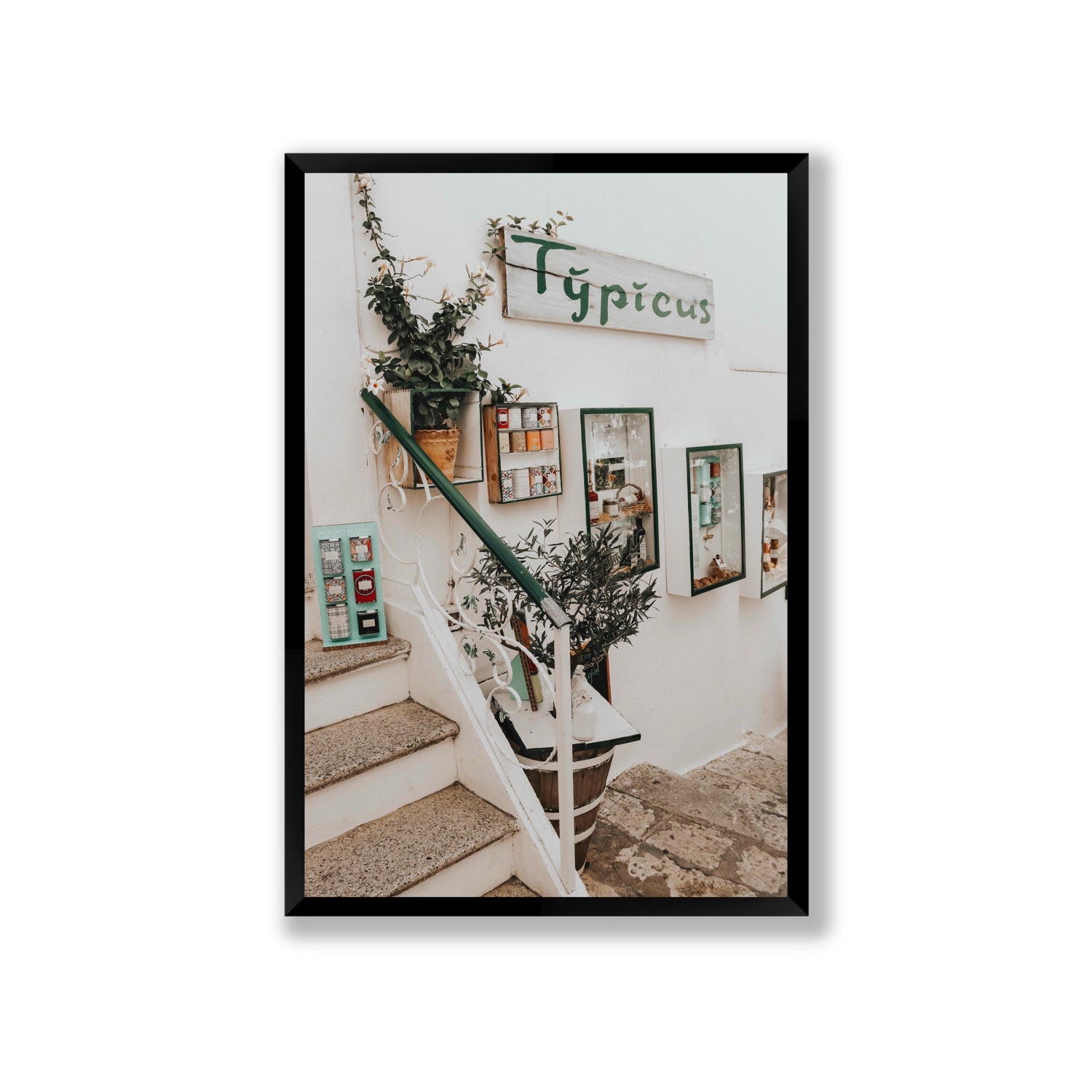 Il Negozio Puglia Ostuni wall art Giant full-bleed fine art print in black frame