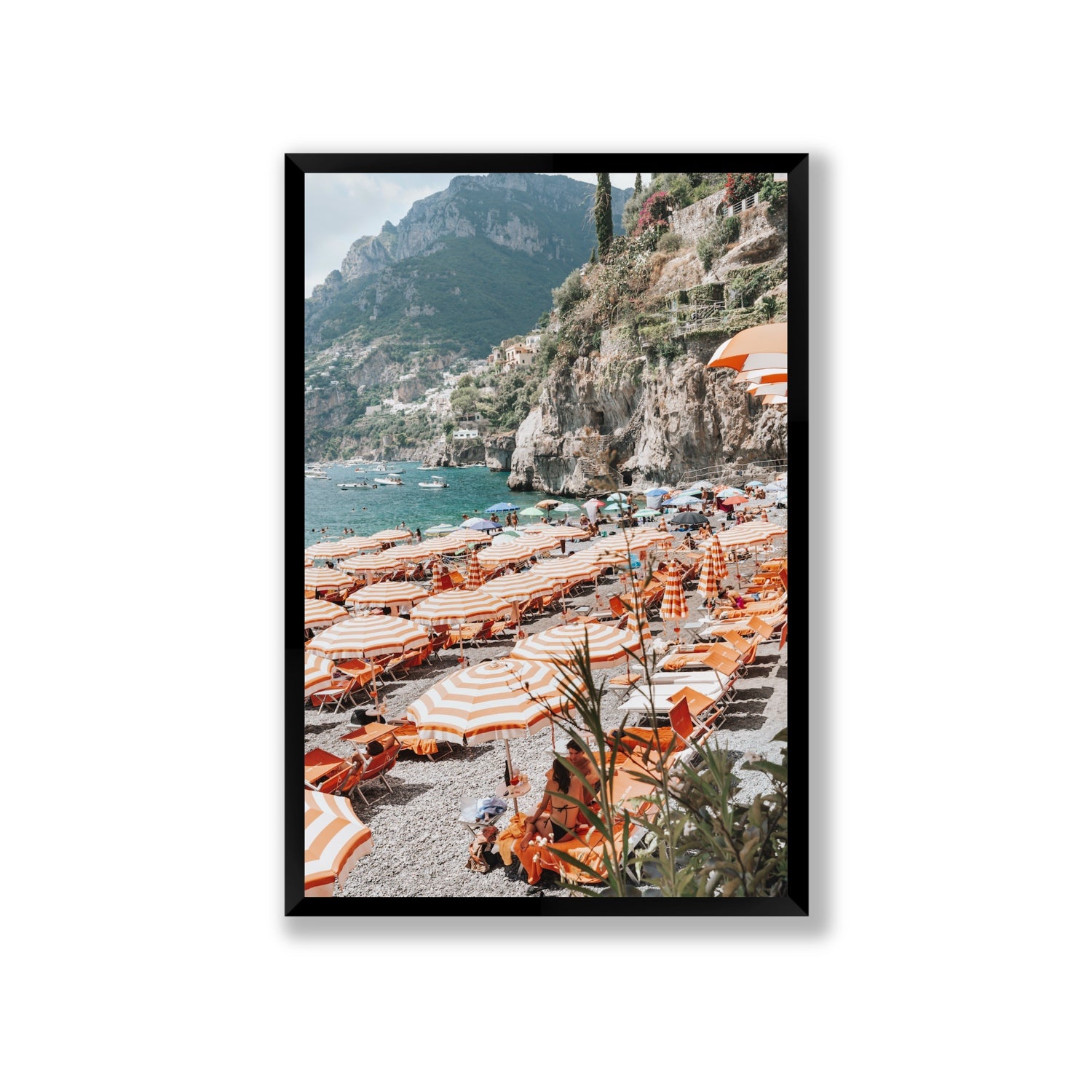 Bagni d'Arienzo Positano decor wall art Giant full-bleed fine art print in black frame