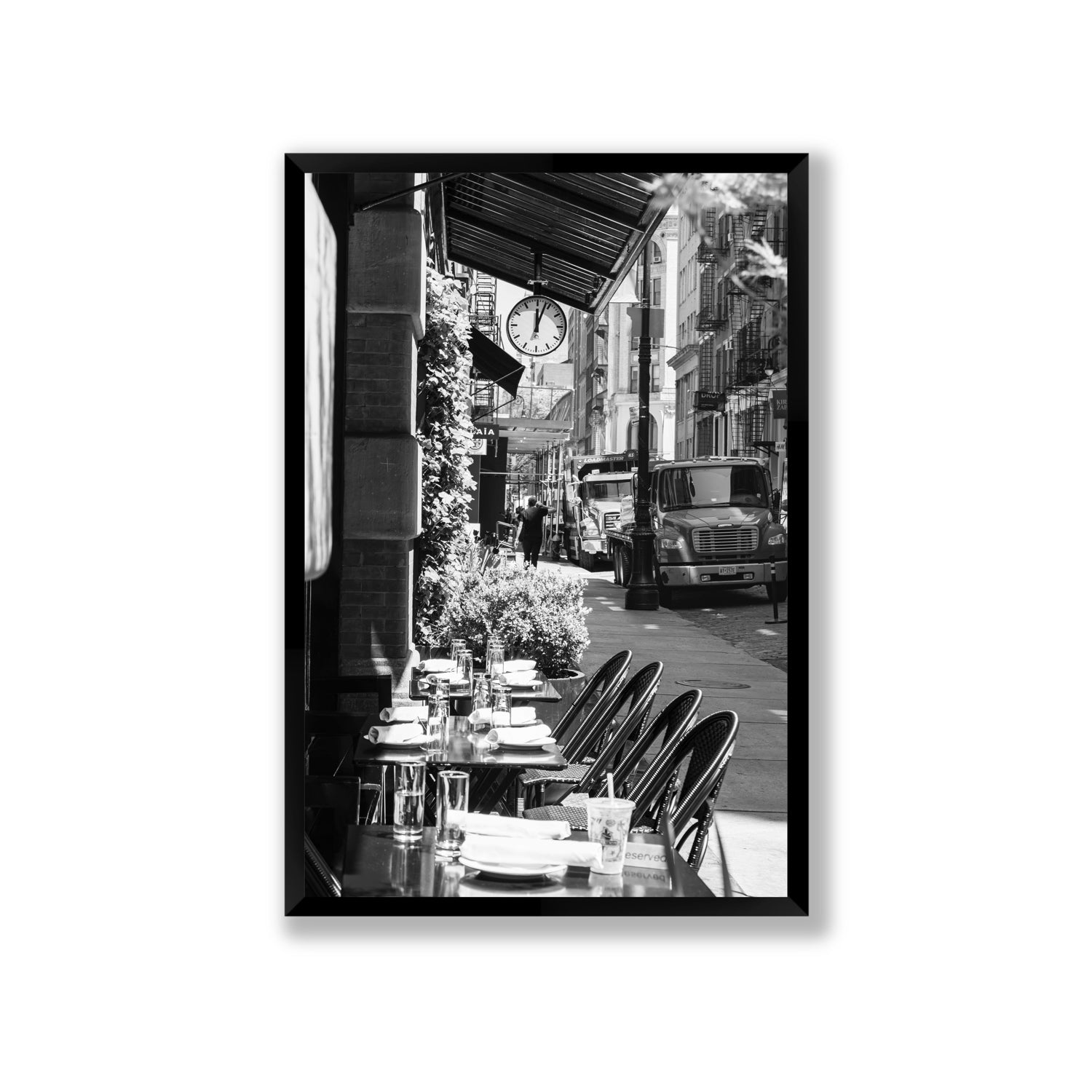 Mercer Street New York NYC Black & White wall art Giant full-bleed fine art print in black frame