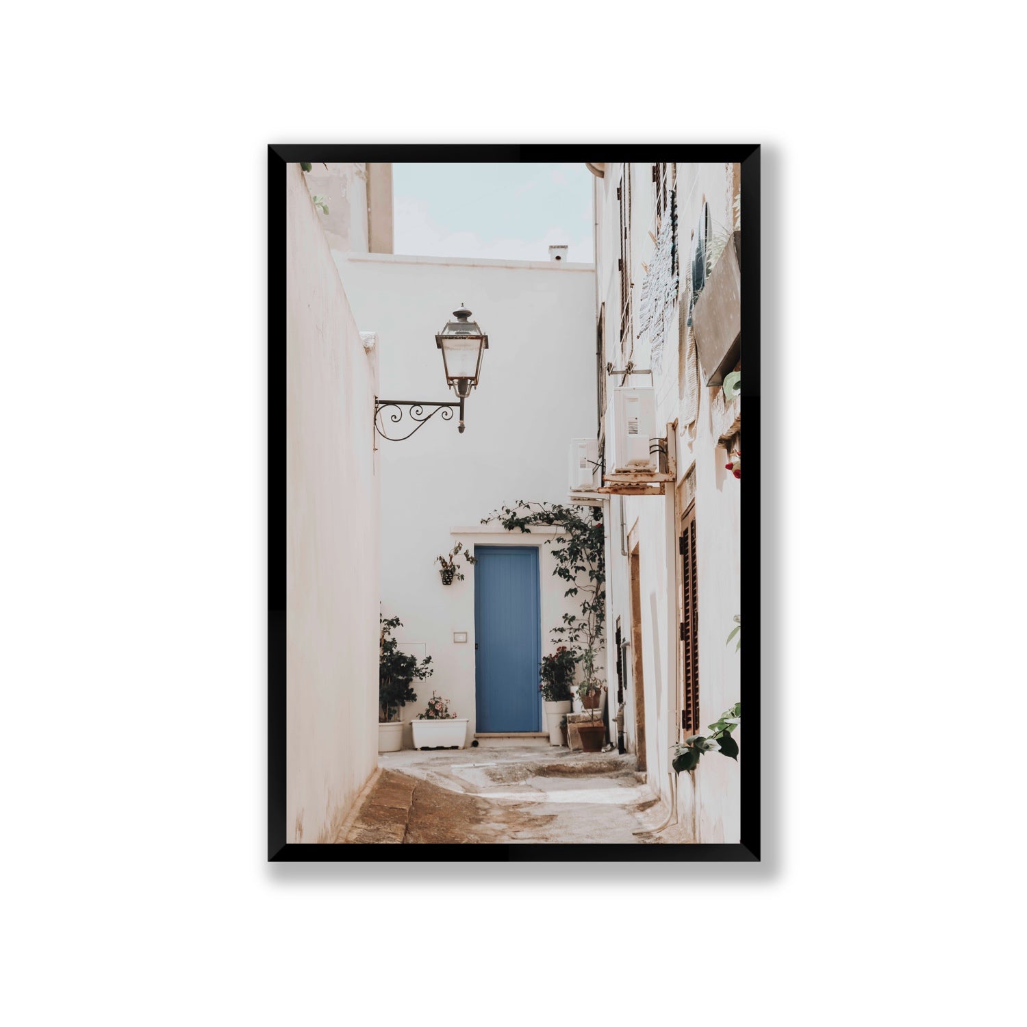 Entry Envy Puglia Ostuni wall art Giant full-bleed fine art print in black frame