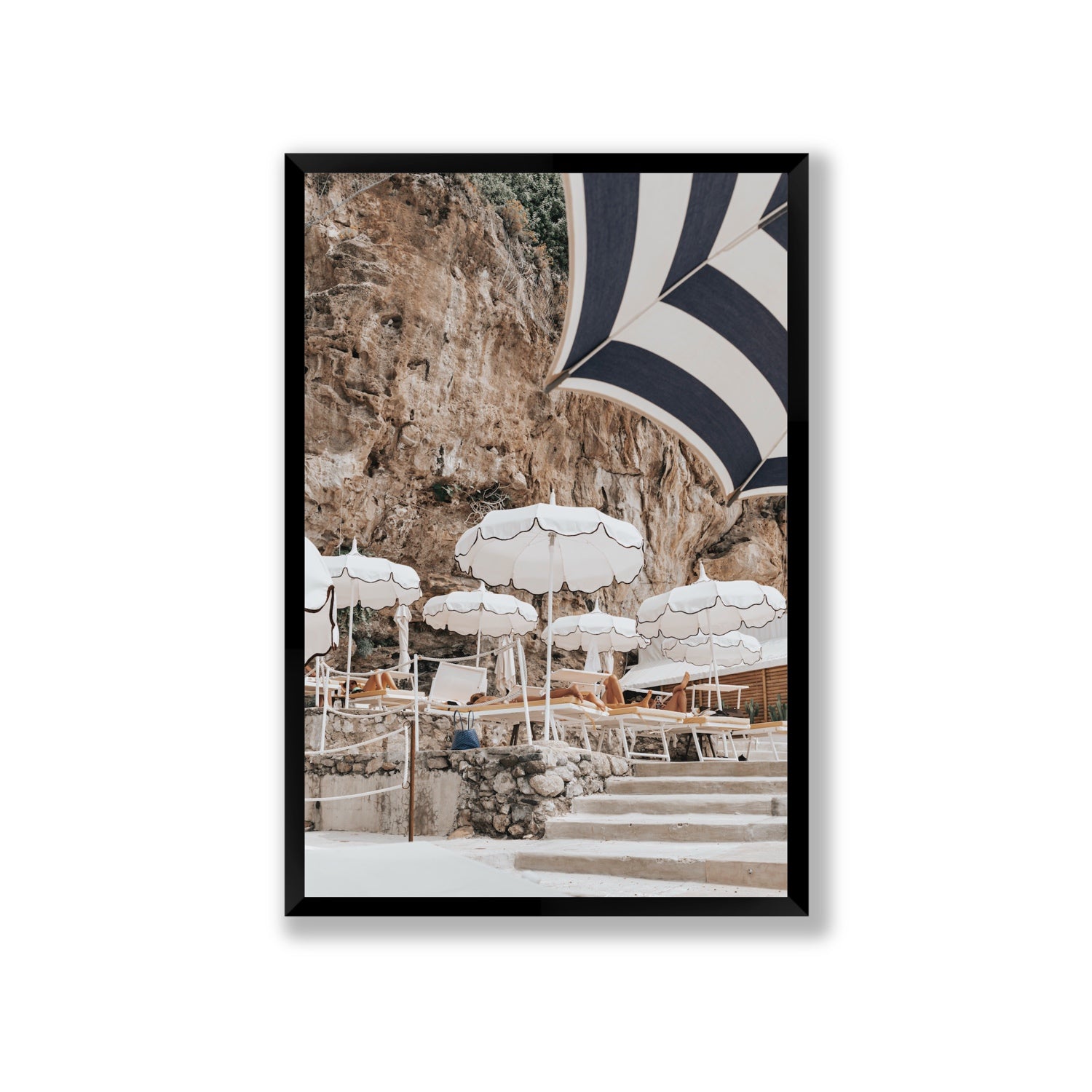 Rocky Refuge fine art print, Positano, Italy, Giant, Black Frame · Full Bleed, Fine Art Print