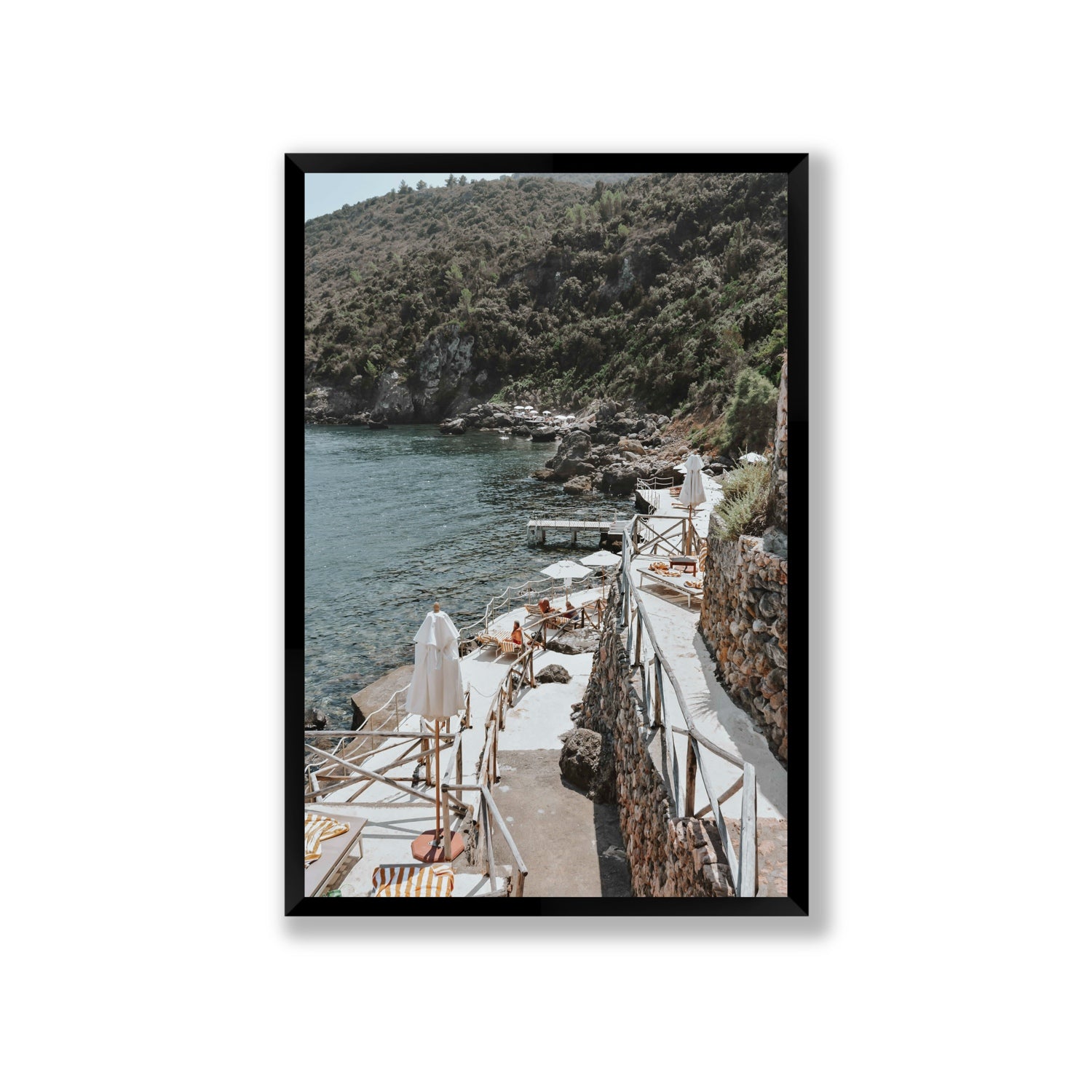L'Estate Tuscany coastal Italian wall art Giant full-bleed fine art print in black frame