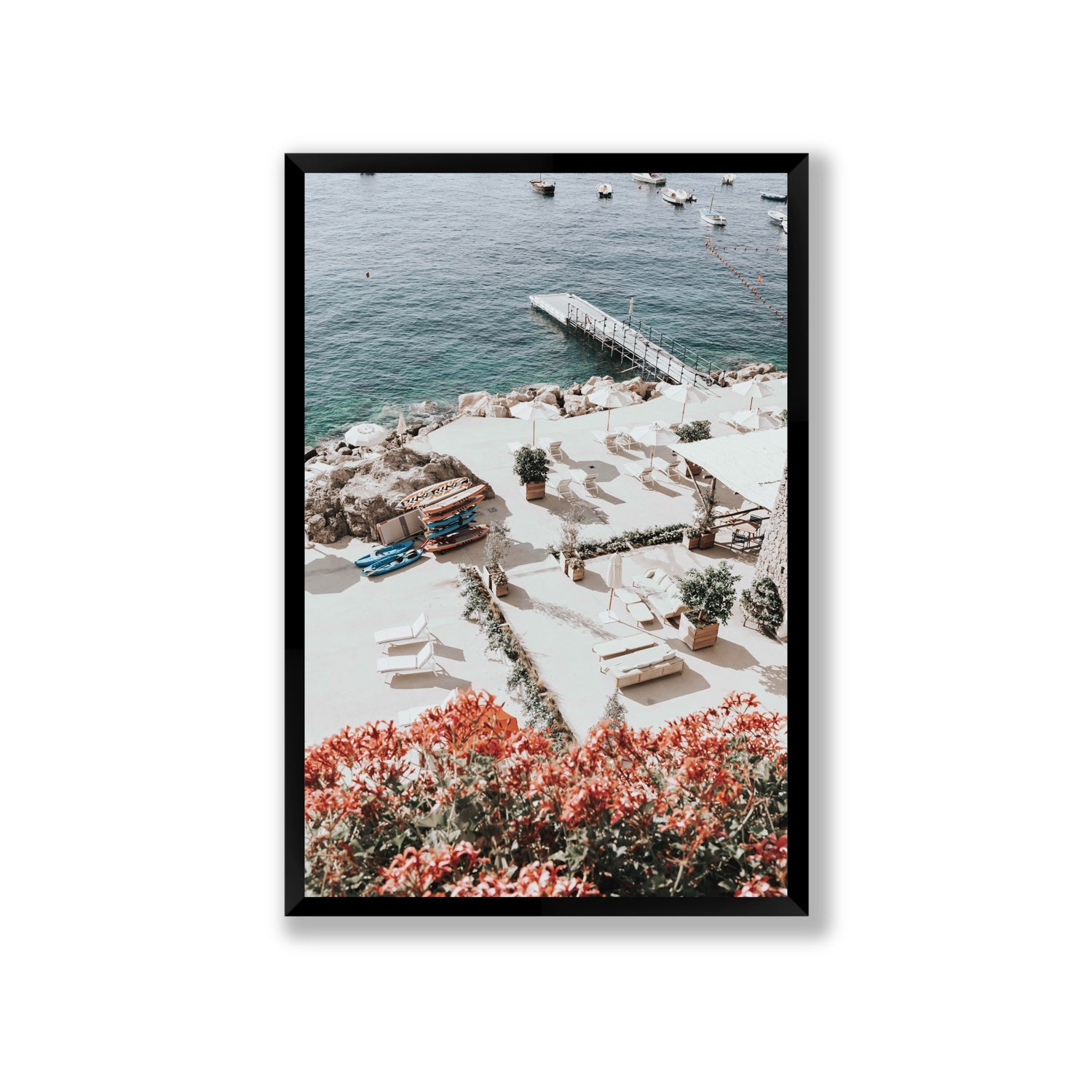 A Work of Art Amalfi coastal wall art Giant full-bleed fine art print in black frame