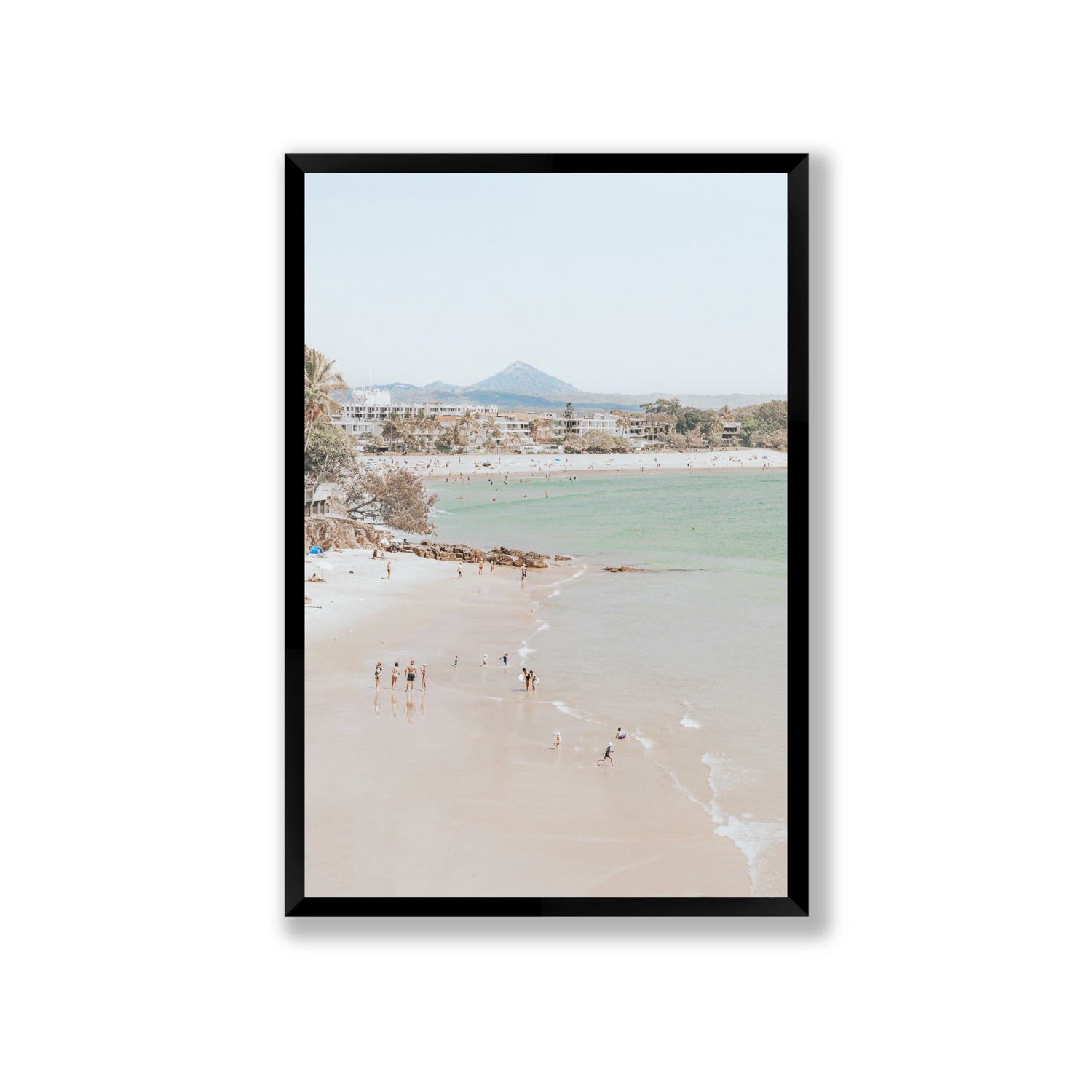 Little Cove Shallows fine art print, Noosa, Australia, coastal scenes artwork, Giant, Black Frame · Full Bleed, Fine Art Print