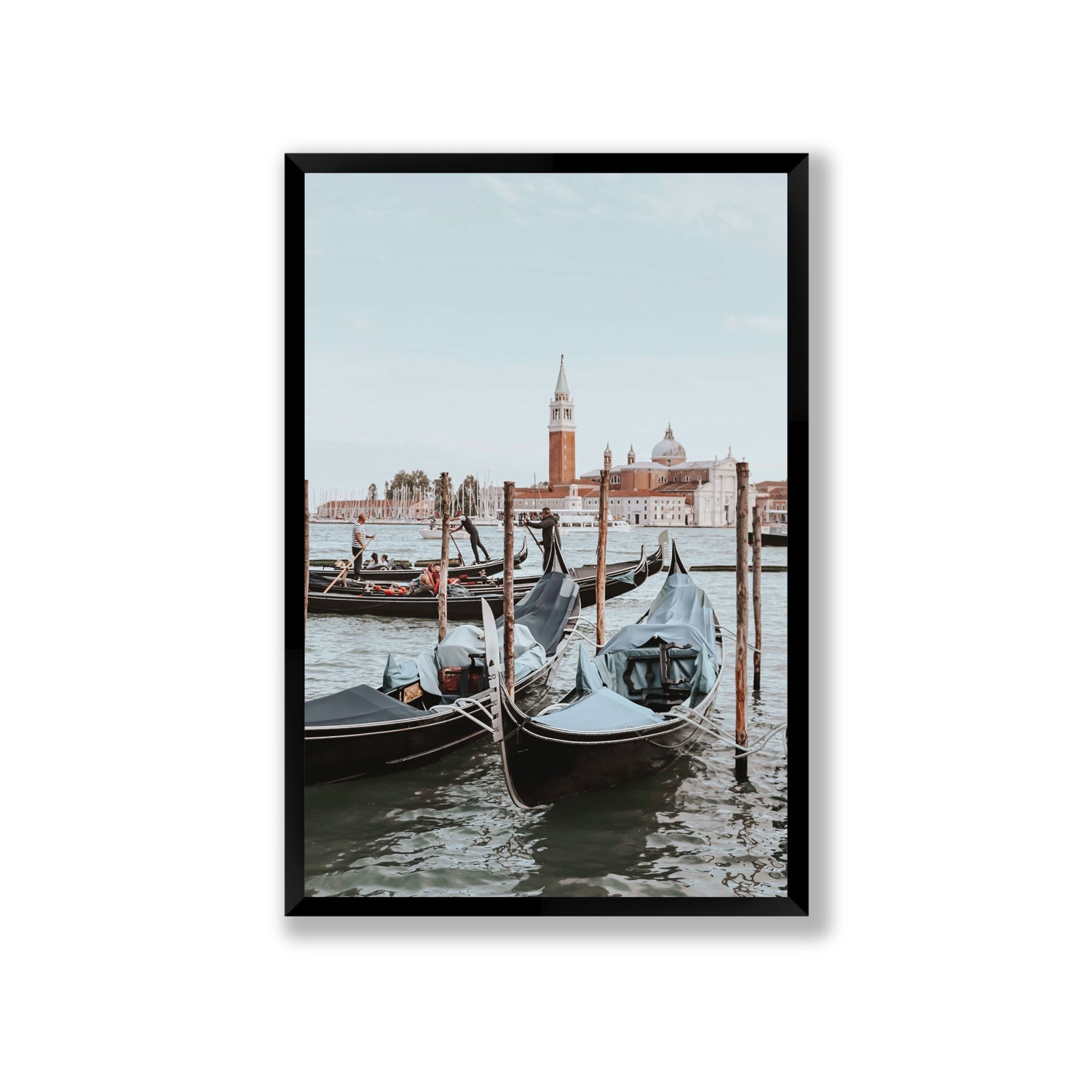 Italian Commute Venice Italian Mediterranean decor wall art Giant full-bleed fine art print in black frame