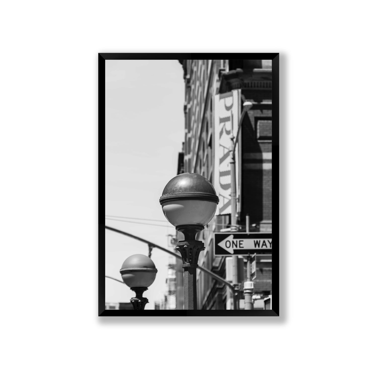 Subway Style New York NYC Black & White wall art Giant full-bleed fine art print in black frame