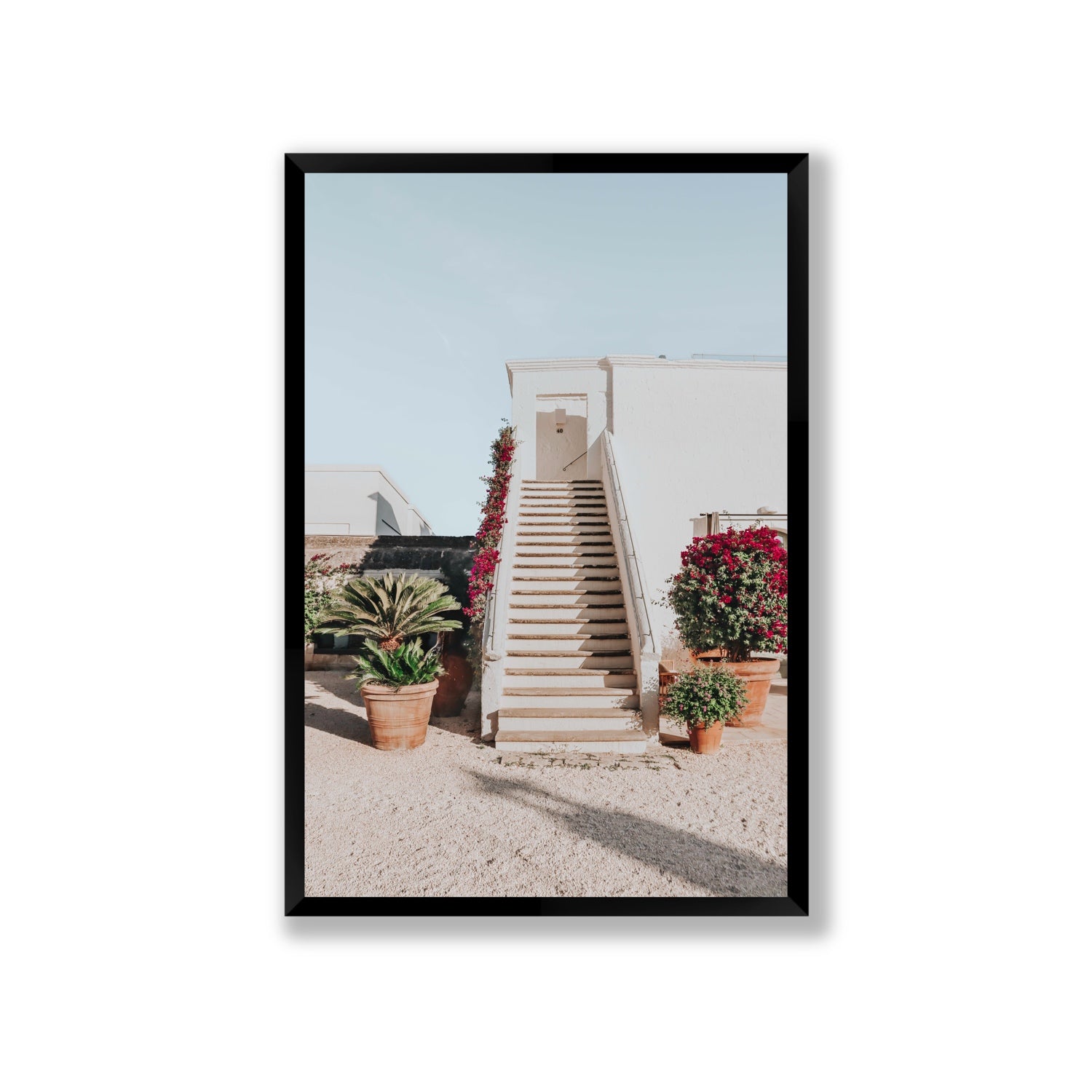 Tranquil Ascent Puglia Italian wall art Giant full-bleed fine art print in black frame