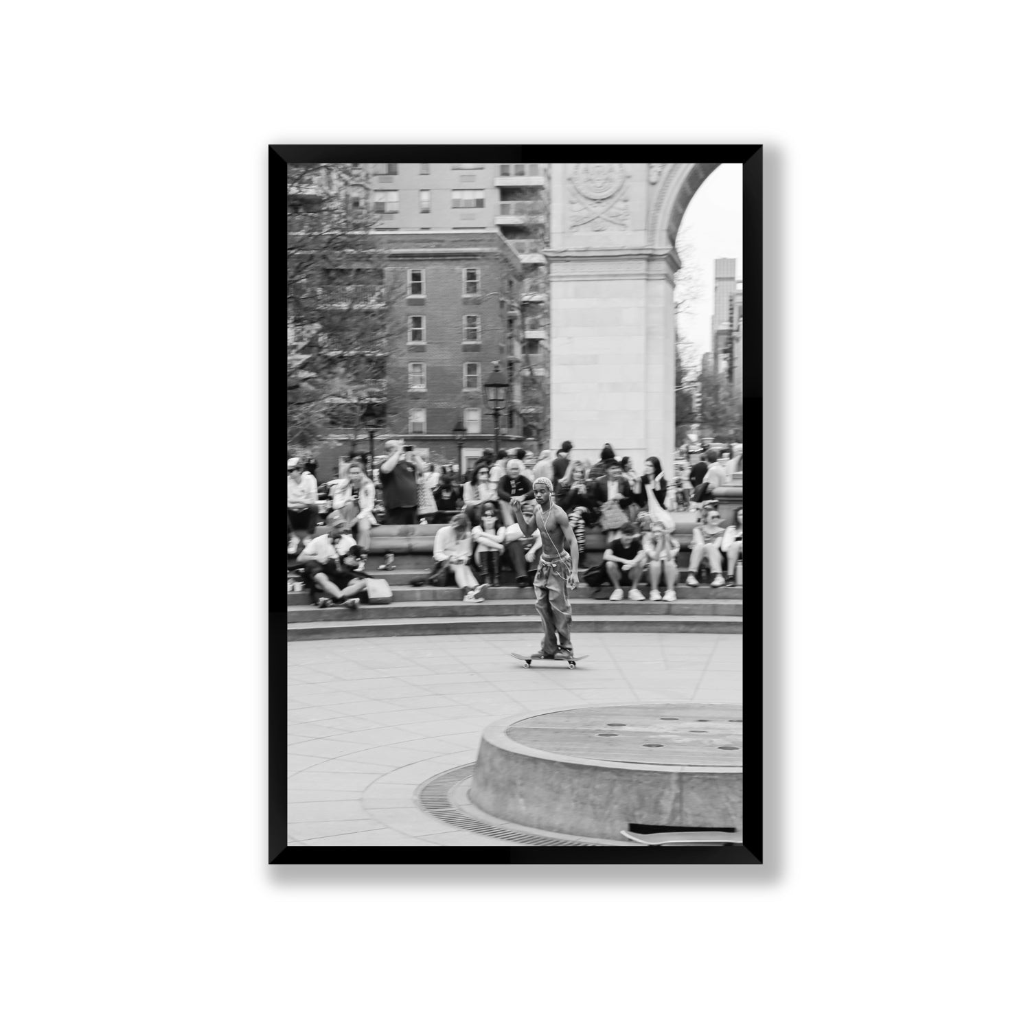 Parkside Pirouettes New York NYC Black & White wall art Giant full-bleed fine art print in black frame