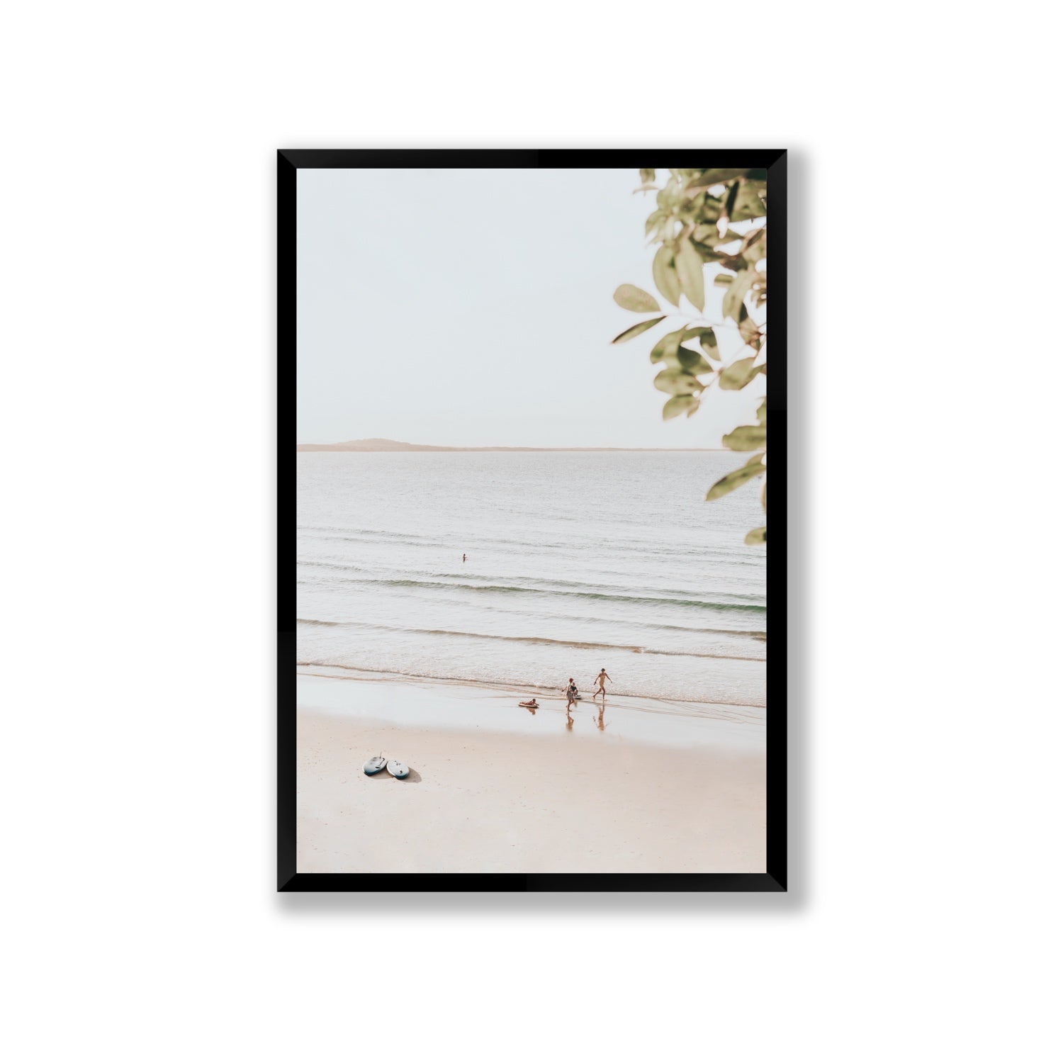 Walking On Sunshine fine art print, Noosa, Australia, coastal scenes artwork, Giant, Black Frame · Full Bleed, Fine Art Print