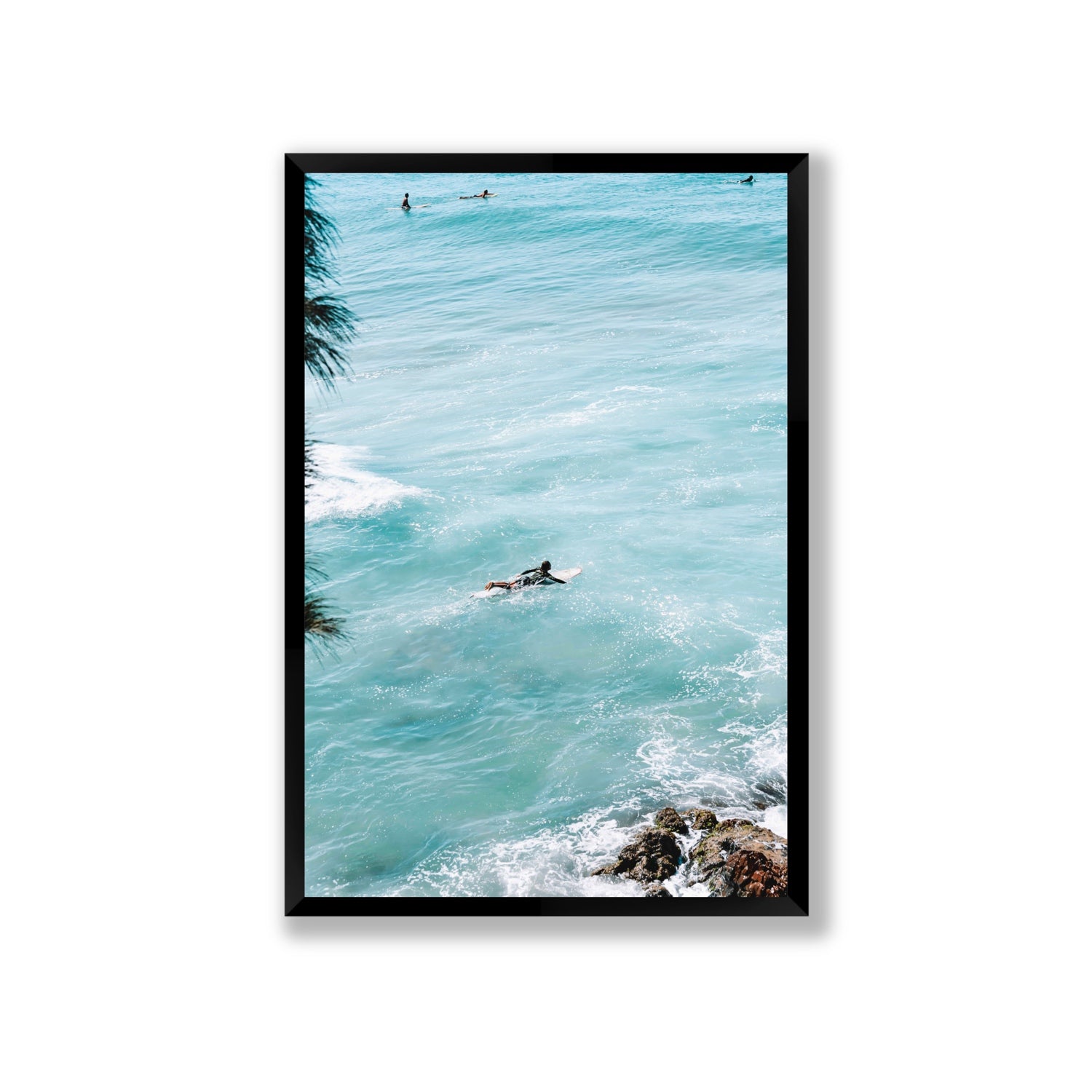 Blue Crush fine art print, Byron Bay, Australia, Giant, Black Frame · Full Bleed, Fine Art Print