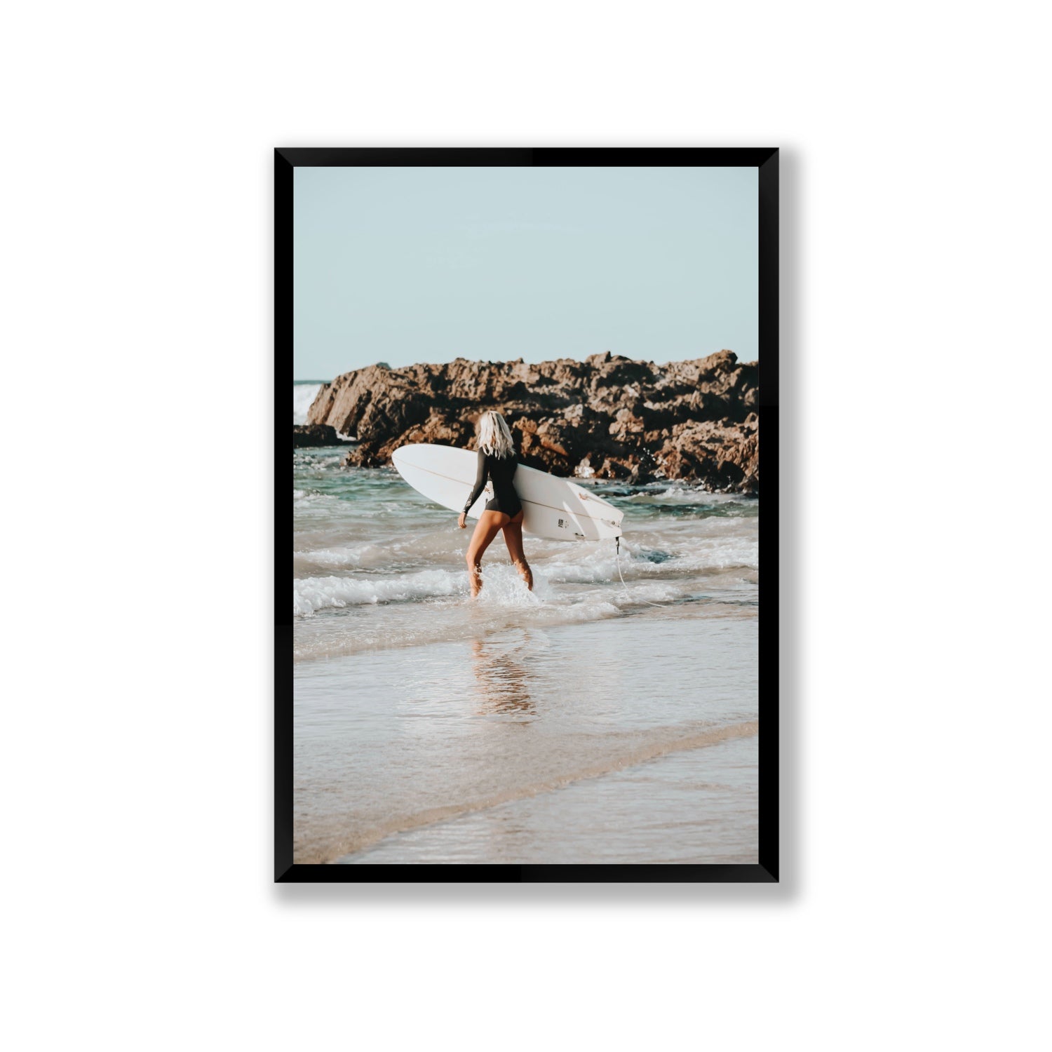 Bethany Byron Bay Surf coastal decor wall art Giant full-bleed fine art print in black frame