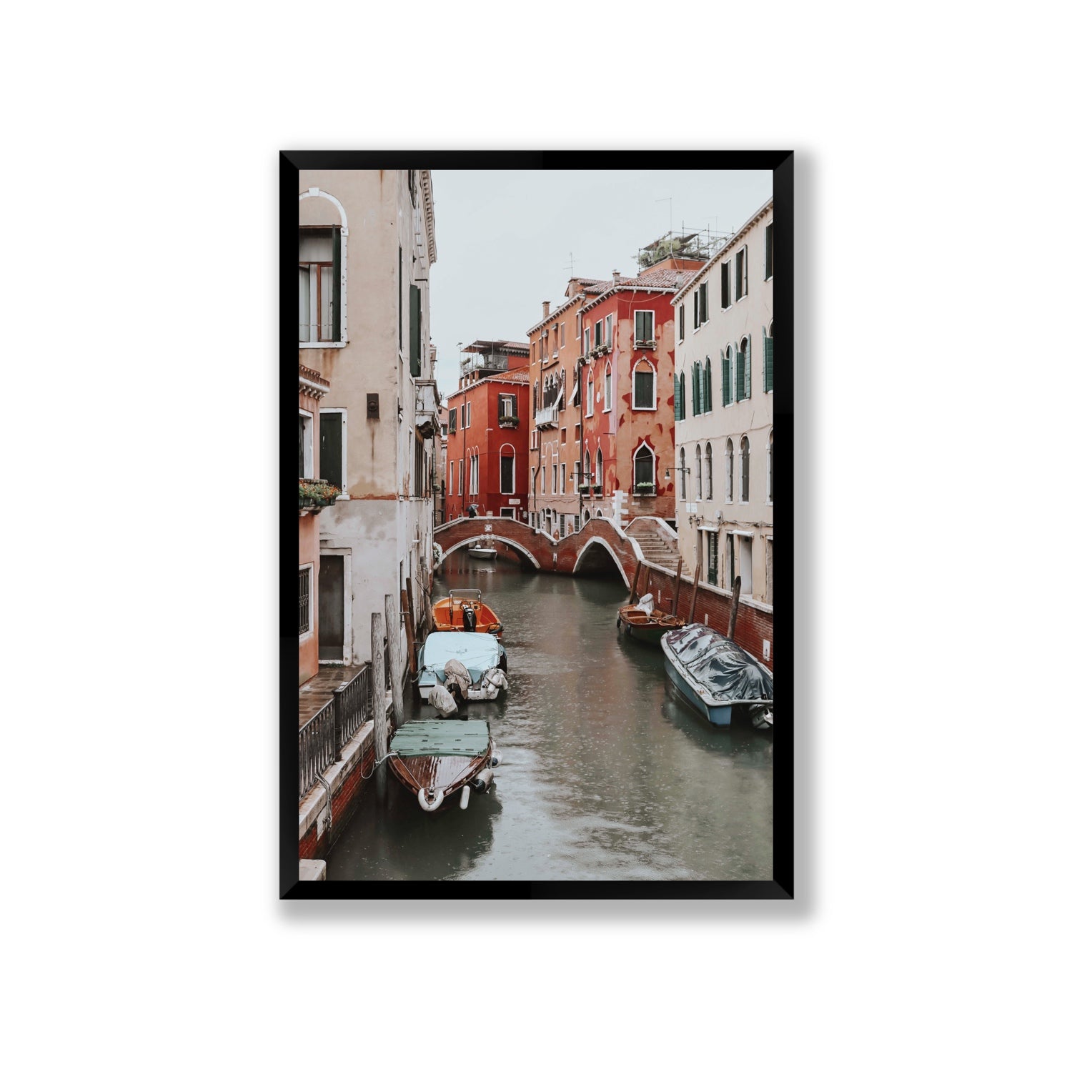 City of Water Venice Italian Mediterranean decor wall art Giant full-bleed fine art print in black frame