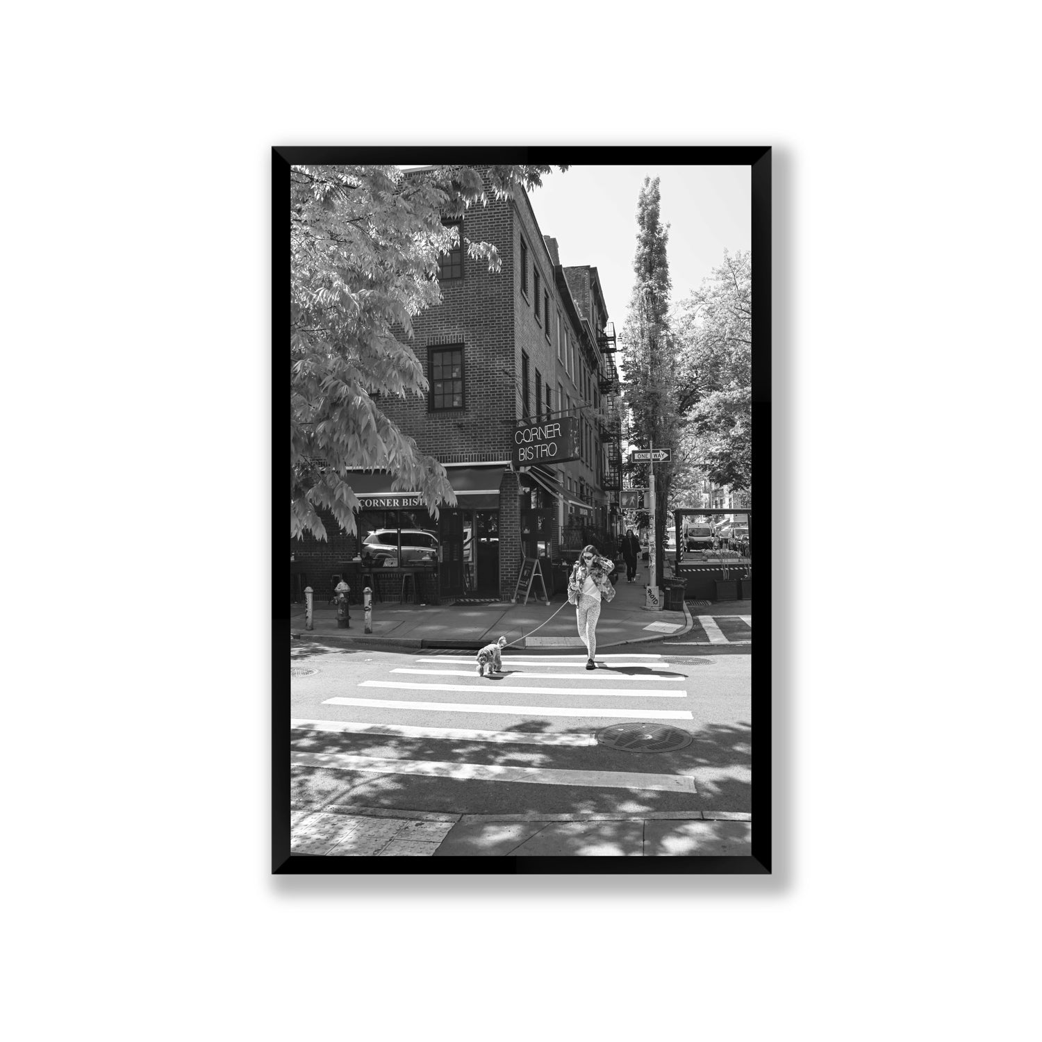 Sunlit Stroll New York NYC Black & White wall art Giant full-bleed fine art print in black frame
