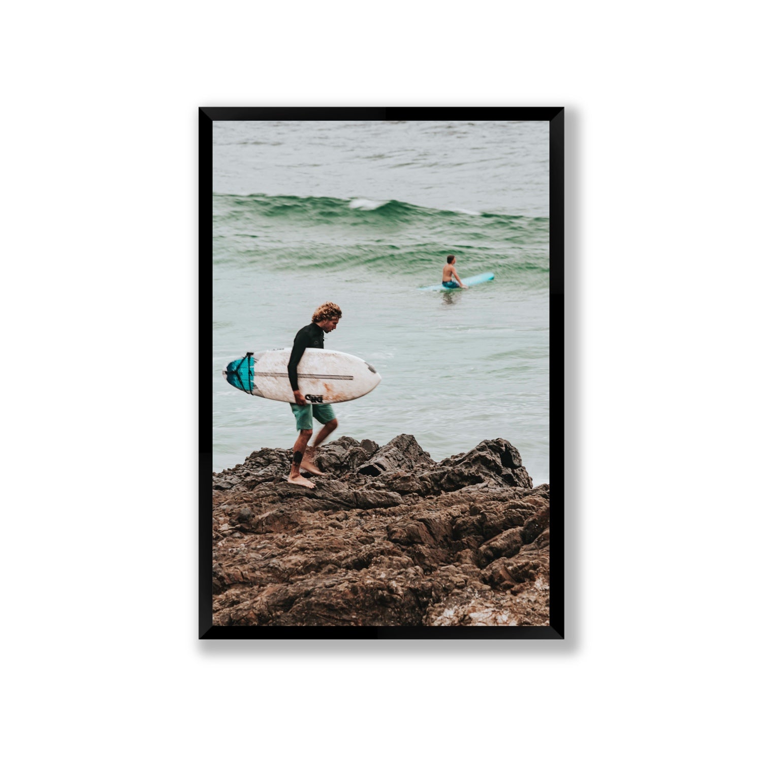 Not All Who Wander Are Lost Byron Bay Surf wall art Giant full-bleed fine art print in black frame
