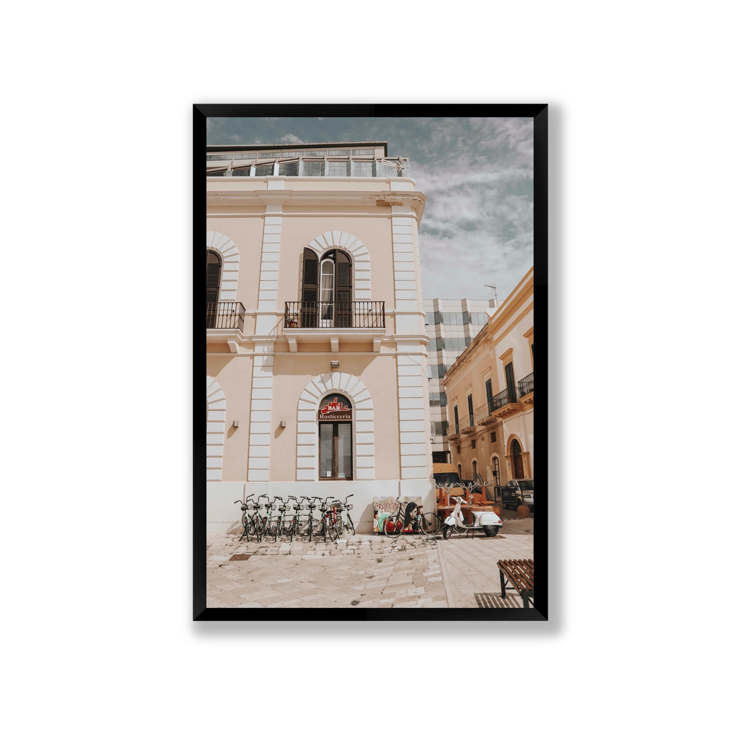 Rosticceria Puglia Italian wall art Giant full-bleed fine art print in black frame