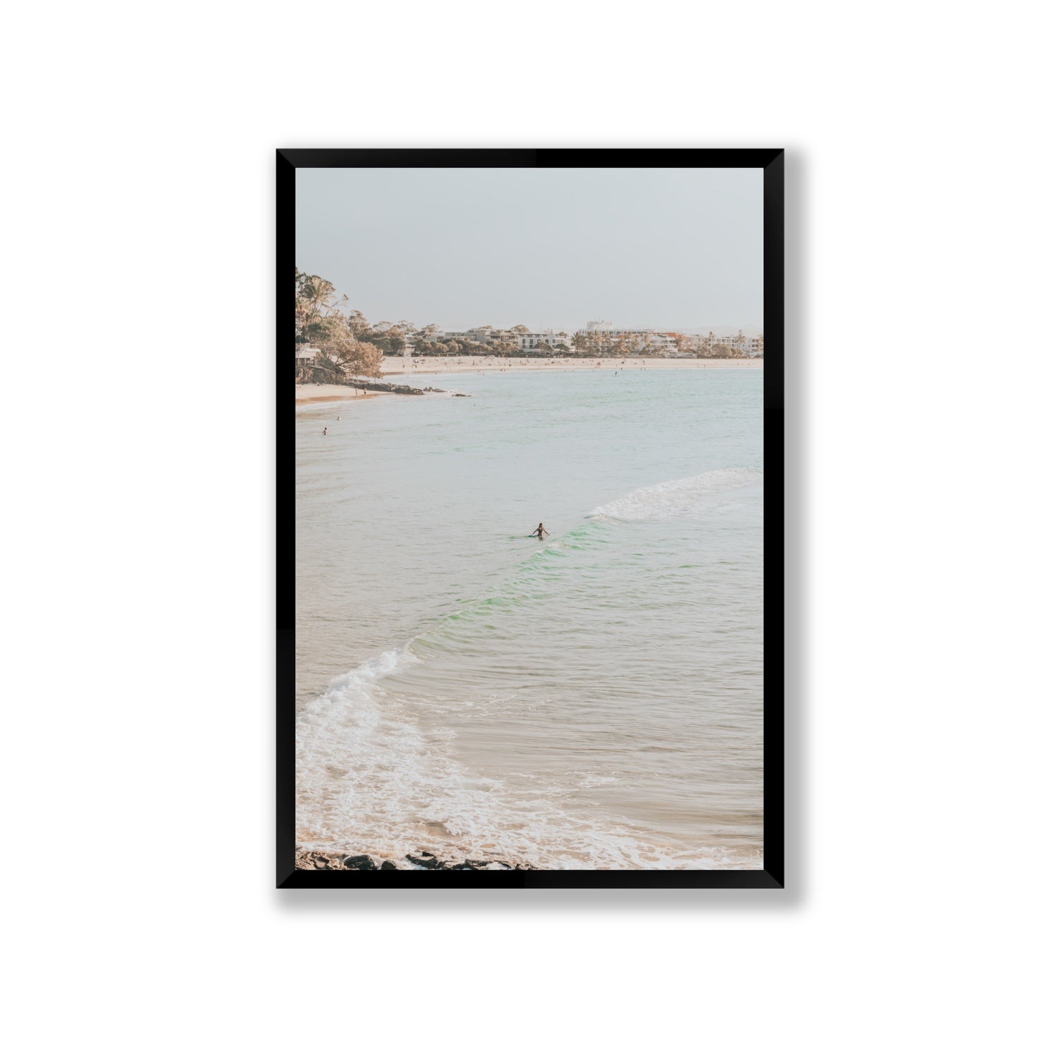 Salt Reverie fine art print, Noosa, Australia, coastal scenes artwork, Giant, Black Frame · Full Bleed, Fine Art Print