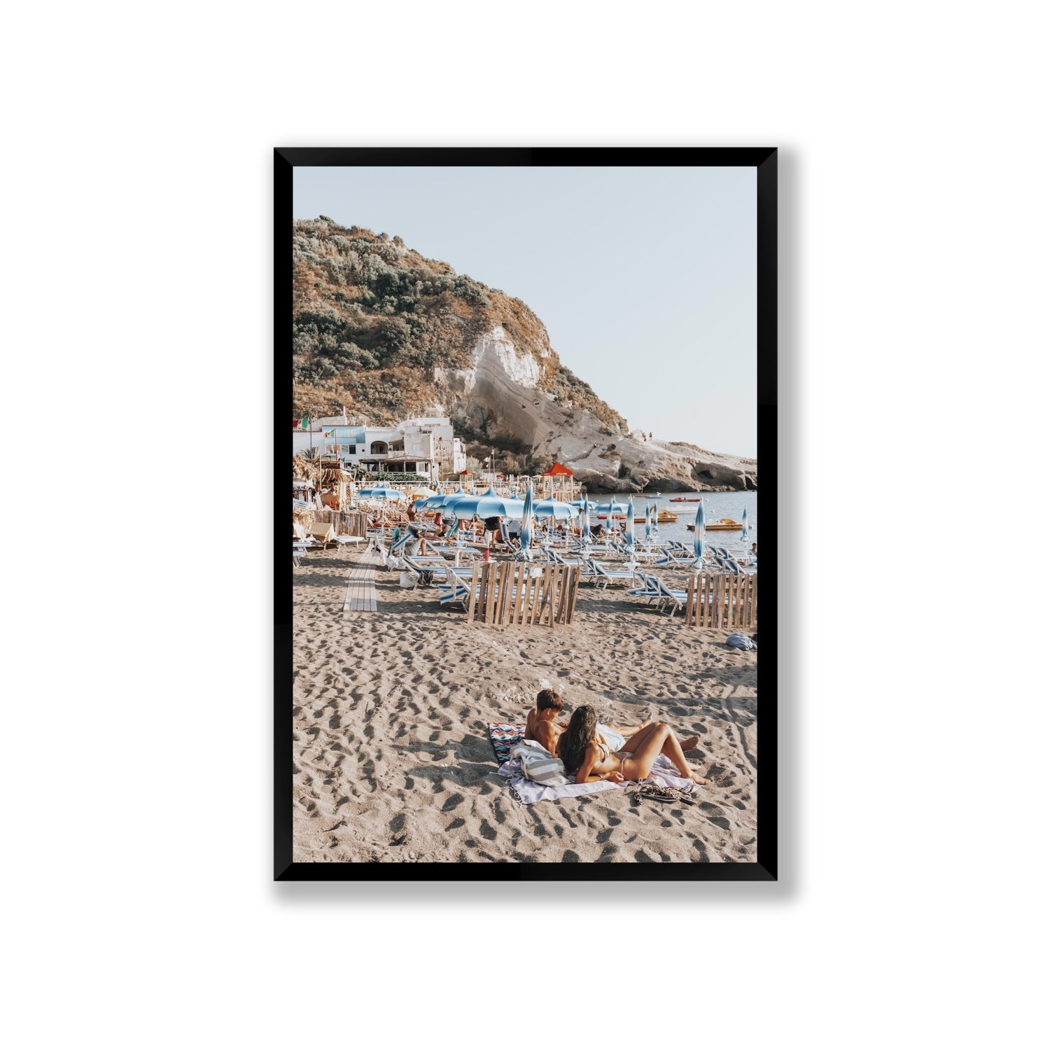 Beach Buddies fine art print, Ischia, Italy, Giant, Black Frame · Full Bleed, Fine Art Print