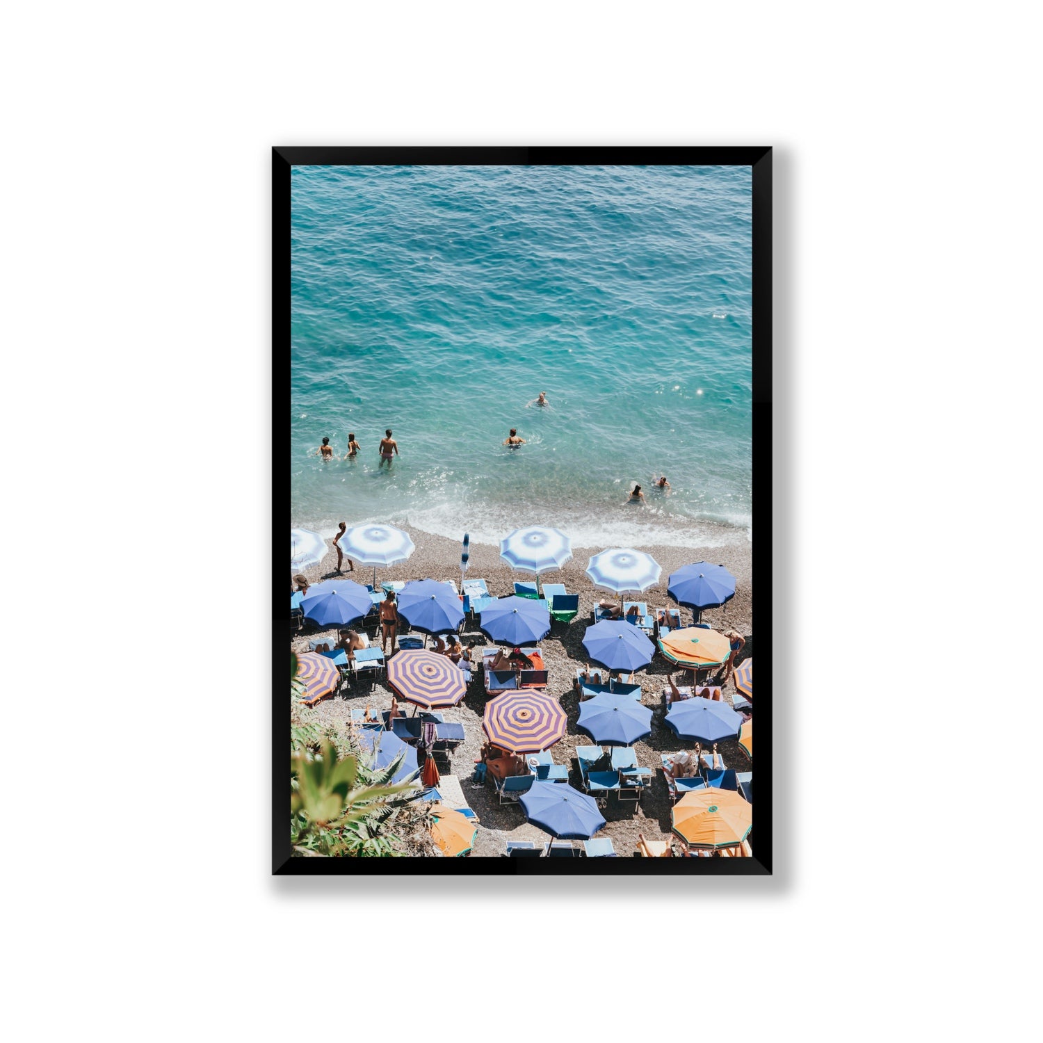 Paradise Beach fine art print, Positano, Italy, Giant, Black Frame · Full Bleed, Fine Art Print