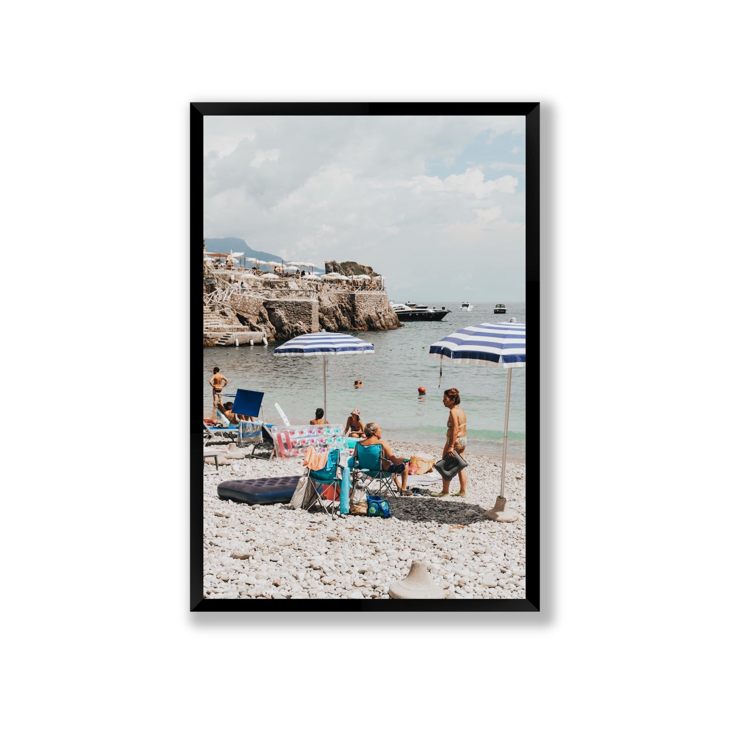 Couple Goals Nerano Amalfi Coast coastal wall art Giant full-bleed fine art print in black frame