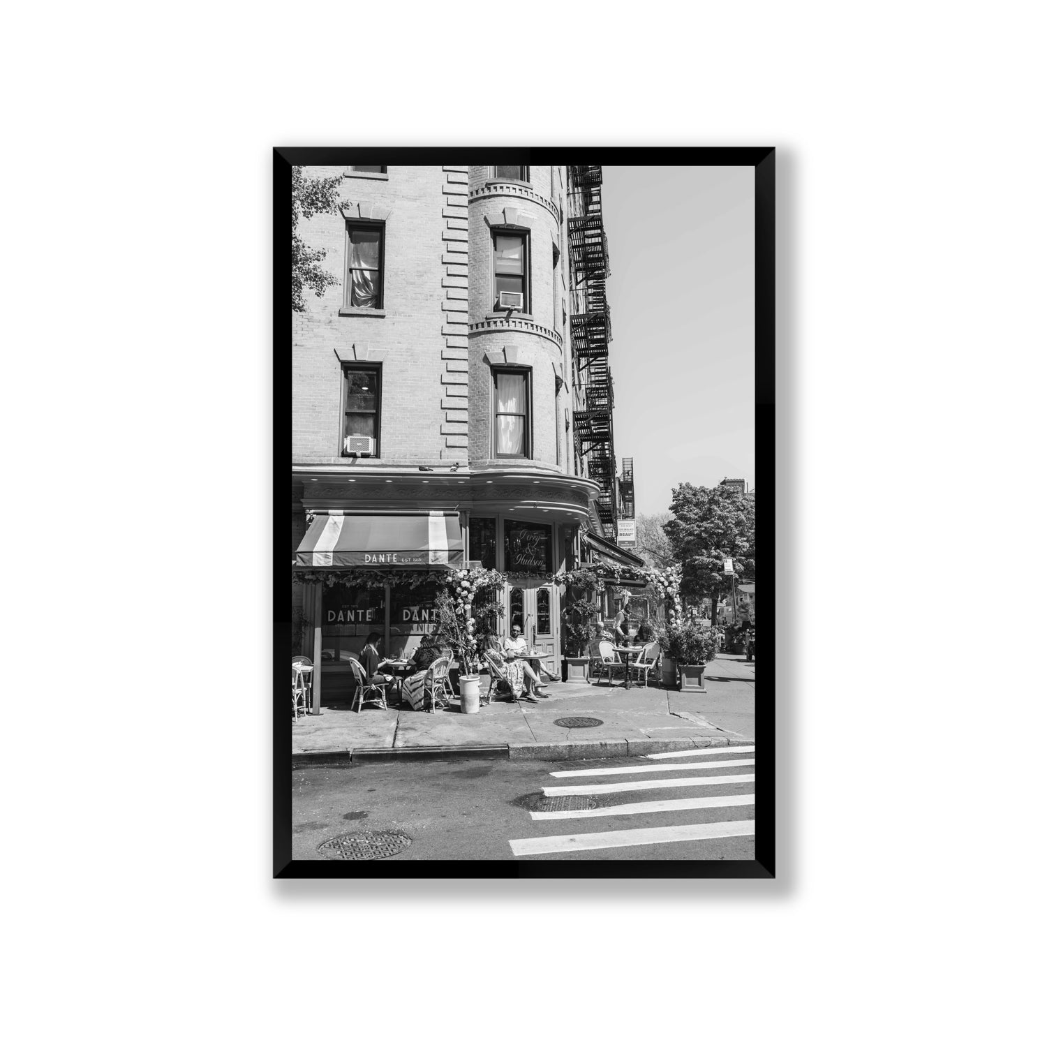 Sunny Soiree New York NYC Black & White wall art Giant full-bleed fine art print in black frame