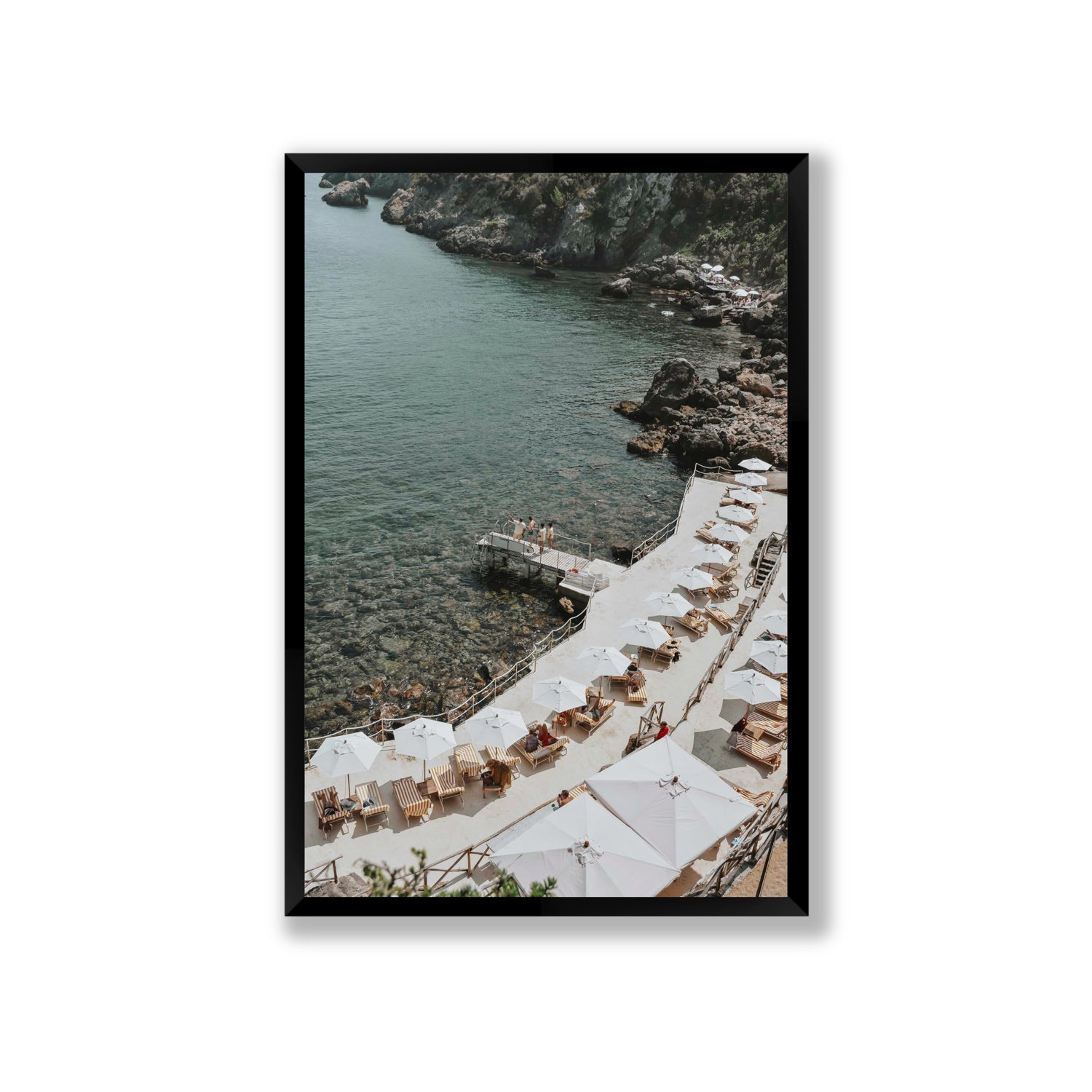 Pier Perspectives Tuscany coastal Italian wall art Giant full-bleed fine art print in black frame