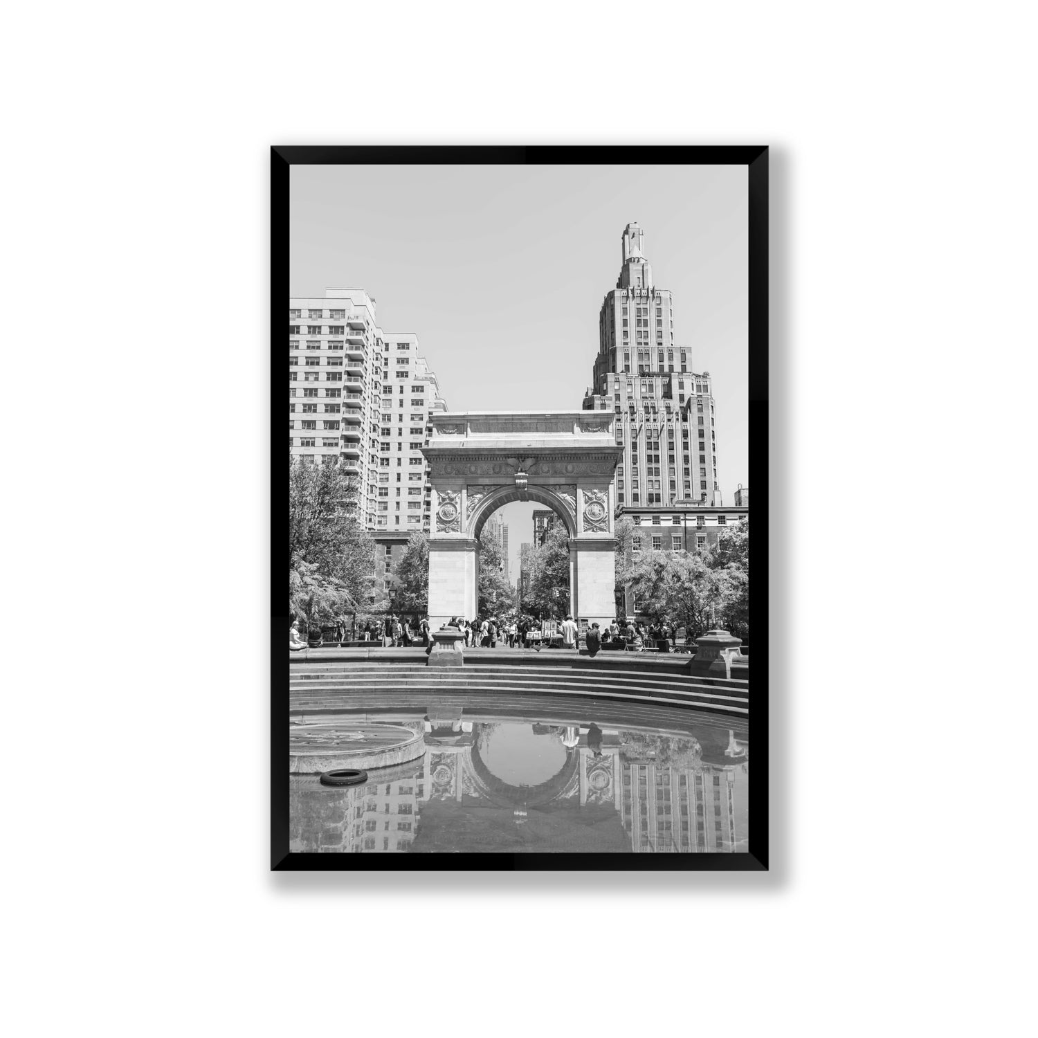 Washington Skyline New York NYC Black & White wall art Giant full-bleed fine art print in black frame