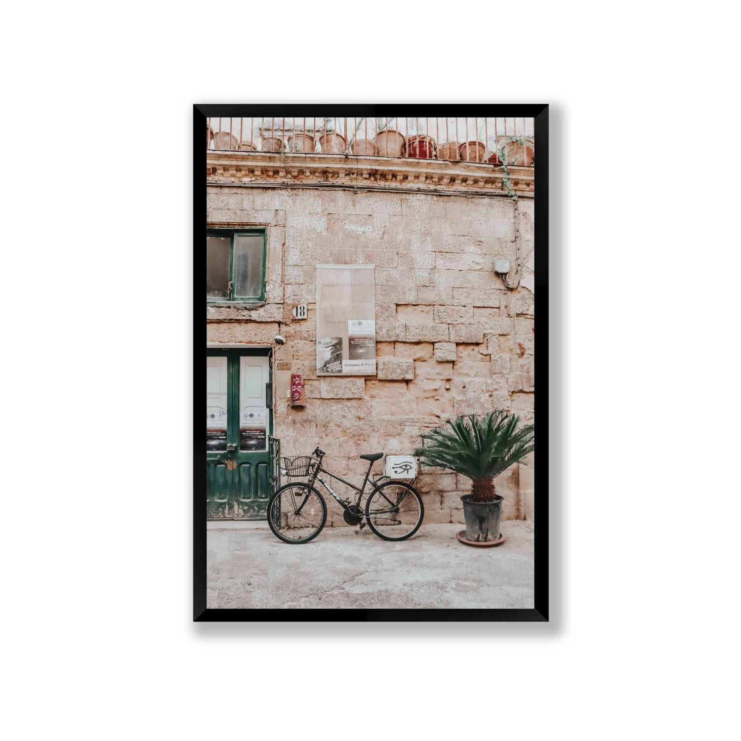 Salento Streets Puglia Lecce Italian wall art Giant full-bleed fine art print in black frame