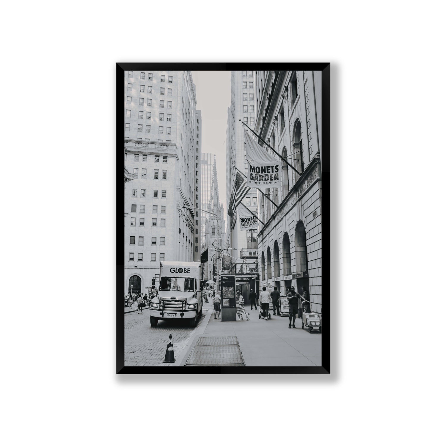 Metropolitan Monotone New York NYC Black & White wall art Giant full-bleed fine art print in black frame