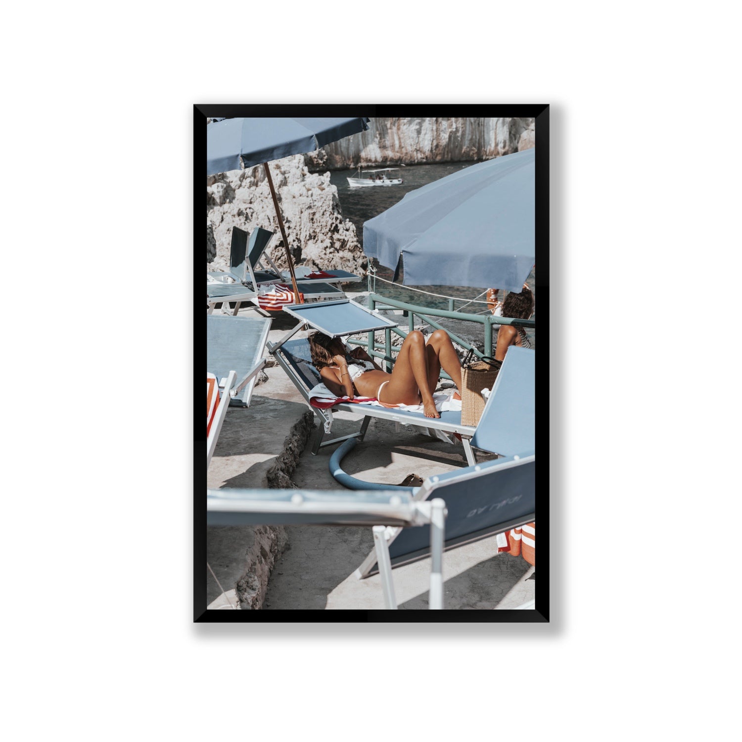 Beach Babe fine art print, Capri, Italy, Giant, Black Frame · Full Bleed, Fine Art Print