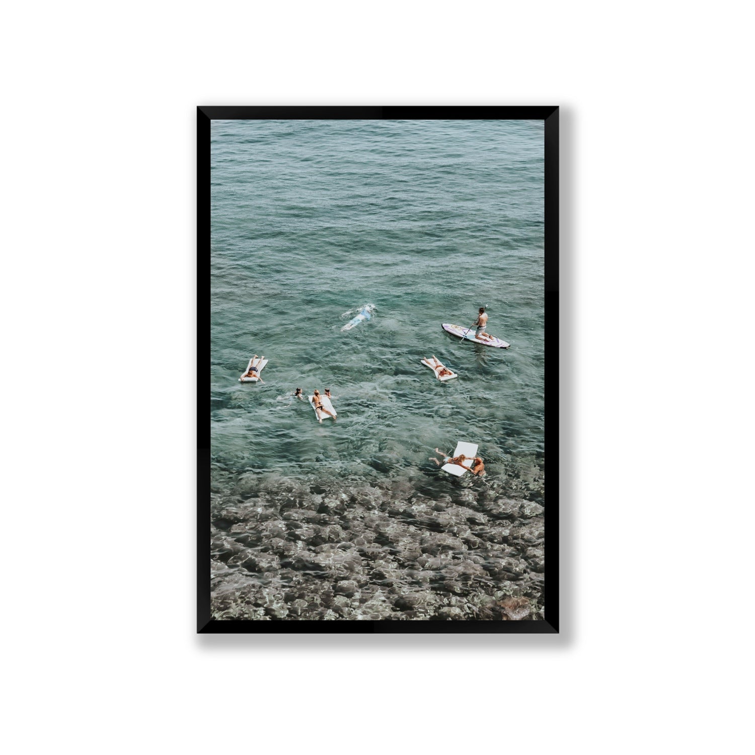 The Big Chill Tuscany coastal Italian wall art Giant full-bleed fine art print in black frame
