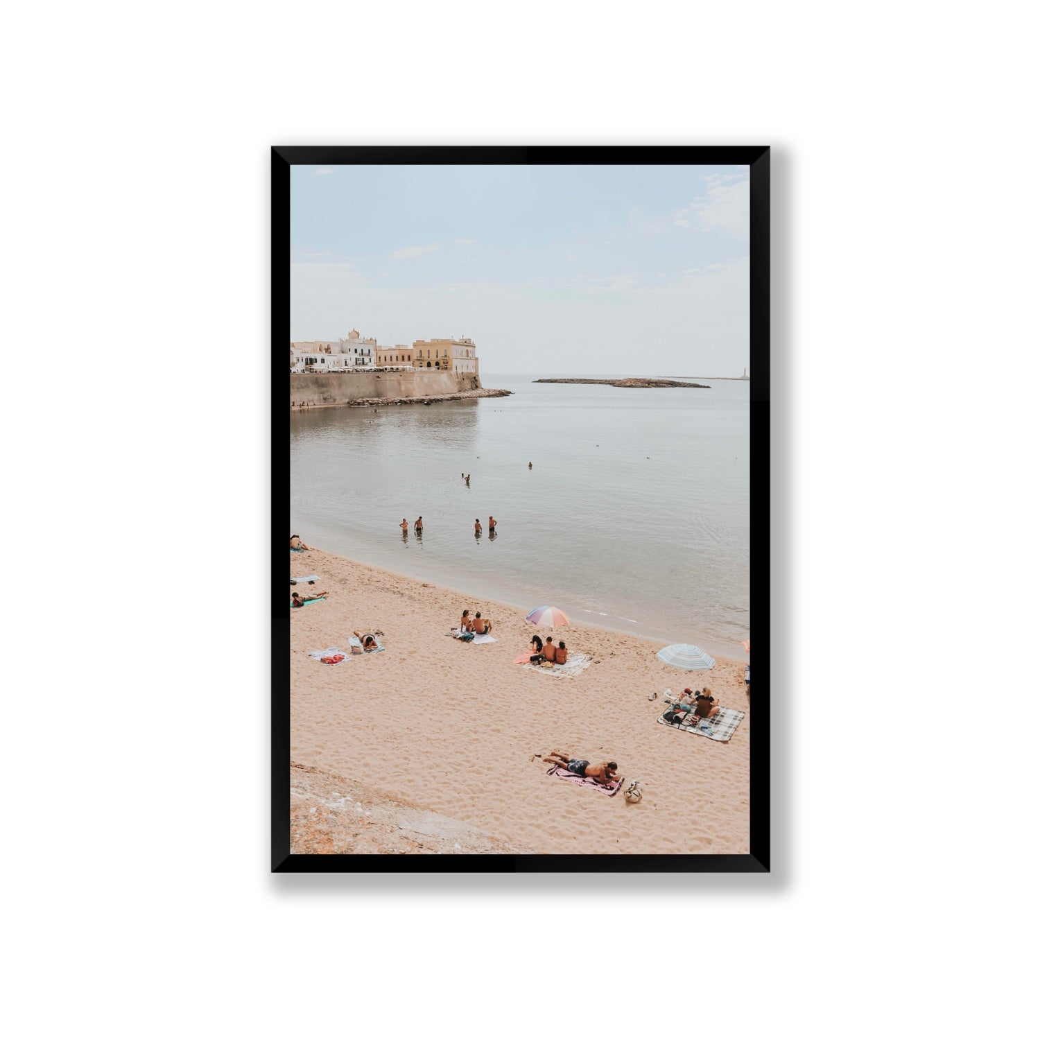 Spiaggia della Purita Puglia coastal art print Giant full-bleed fine art print in black frame