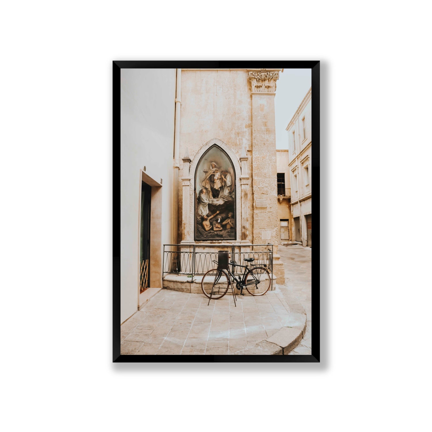 La Chiesa Puglia Otranto Italian wall art Giant full-bleed fine art print in black frame
