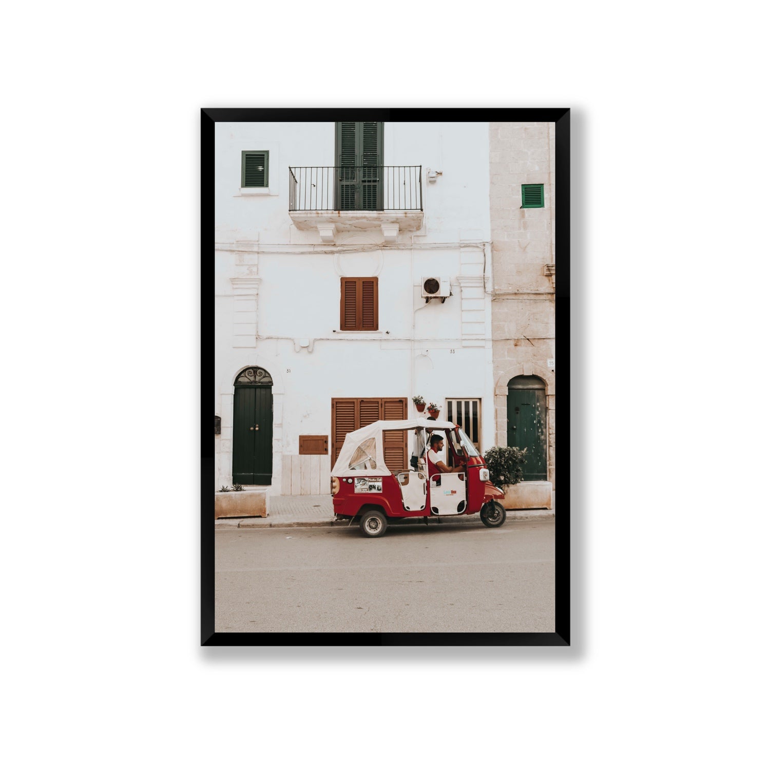 Groovy Piaggio Puglia Italian wall art Giant full-bleed fine art print in black frame