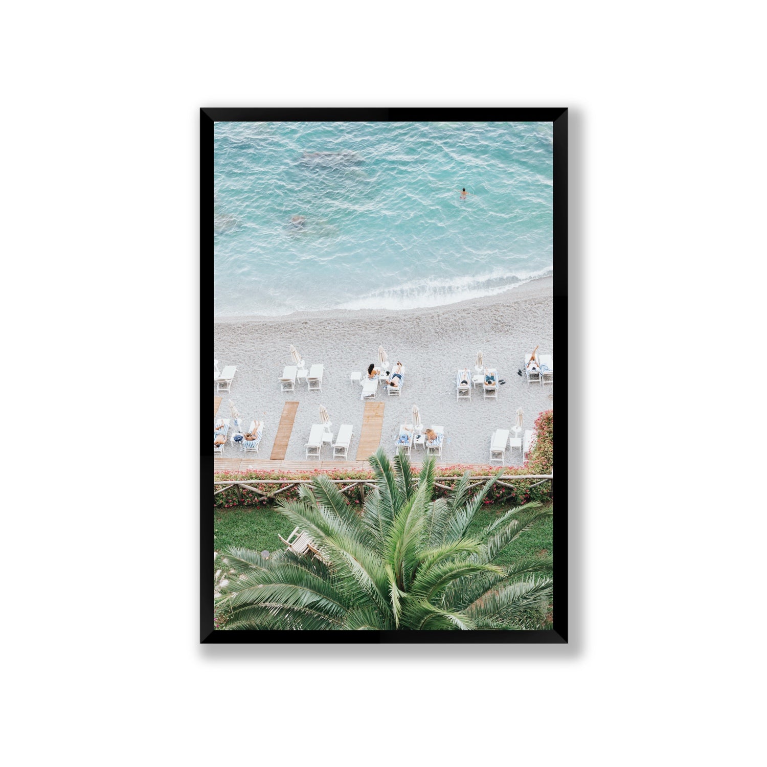 Paradiso Amalfi Mediterranean wall art Giant full-bleed fine art print in black frame