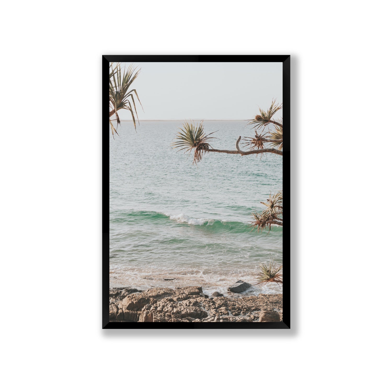 Good Vibrations fine art print, Noosa, Australia, coastal scenes artwork, Giant, Black Frame · Full Bleed, Fine Art Print
