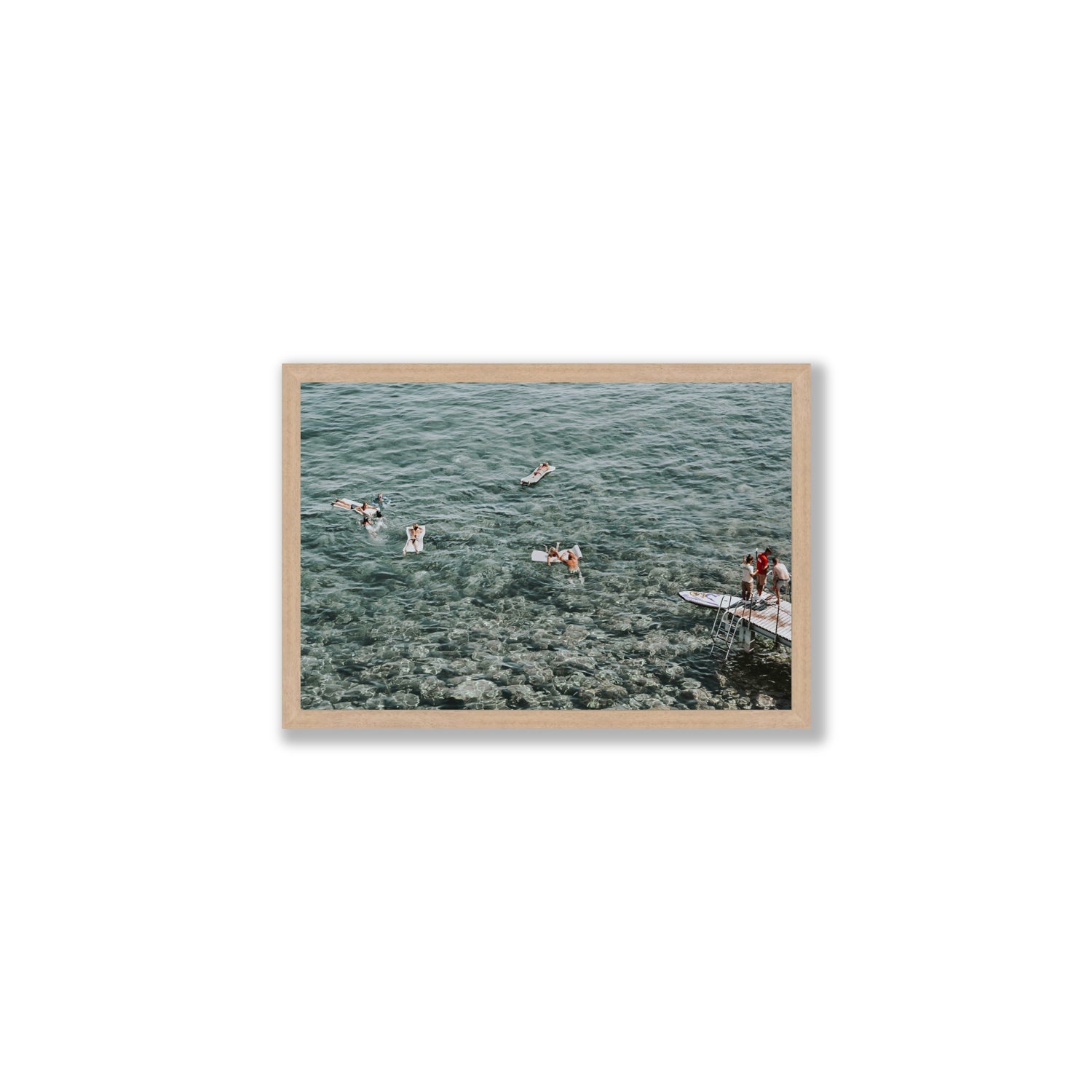 Having A Whale Of A Time Tuscany coastal wall art Medium full-bleed fine art print in natural oak frame